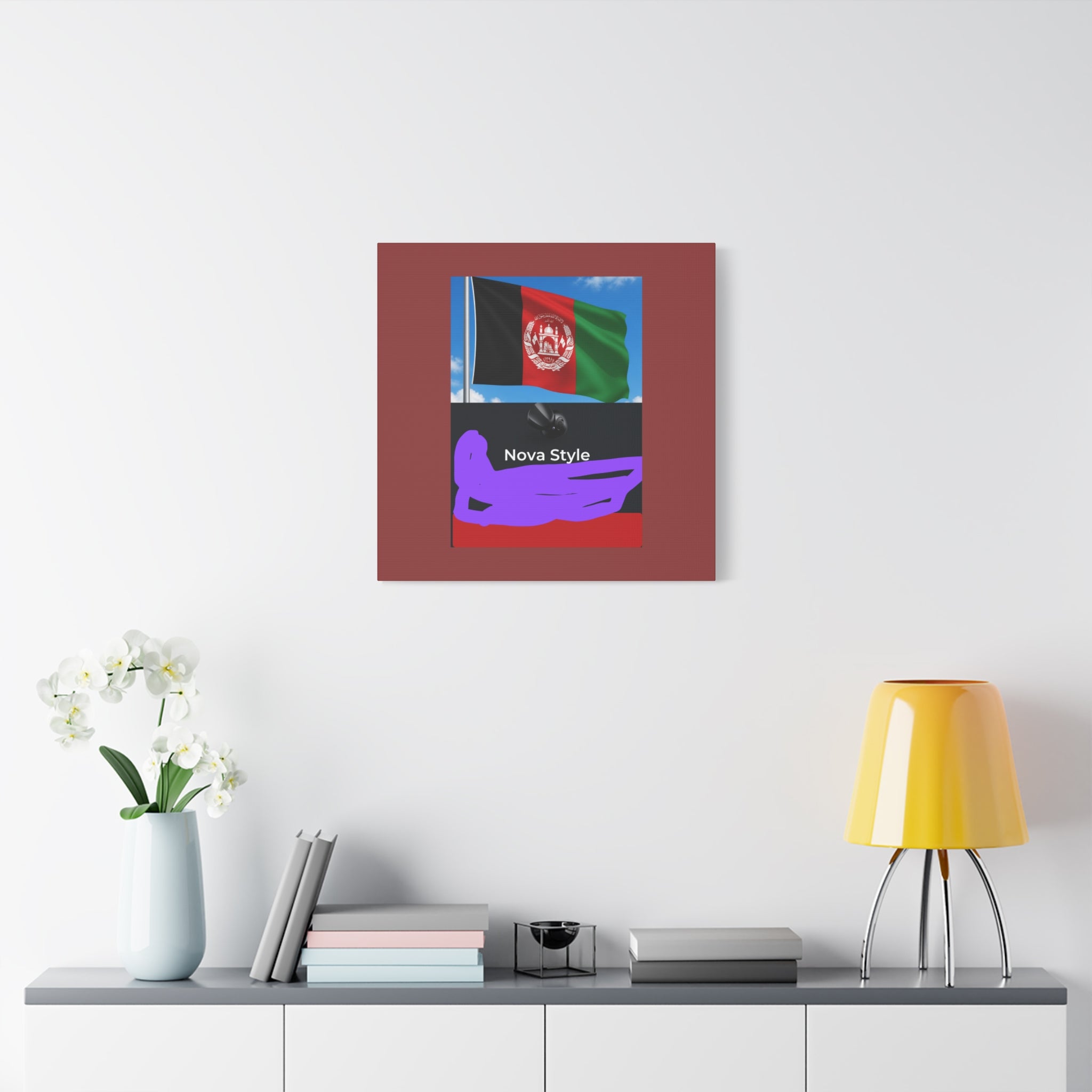 Afghan Flag Matte Canvas Print — Stretched 1.25" Wall Art