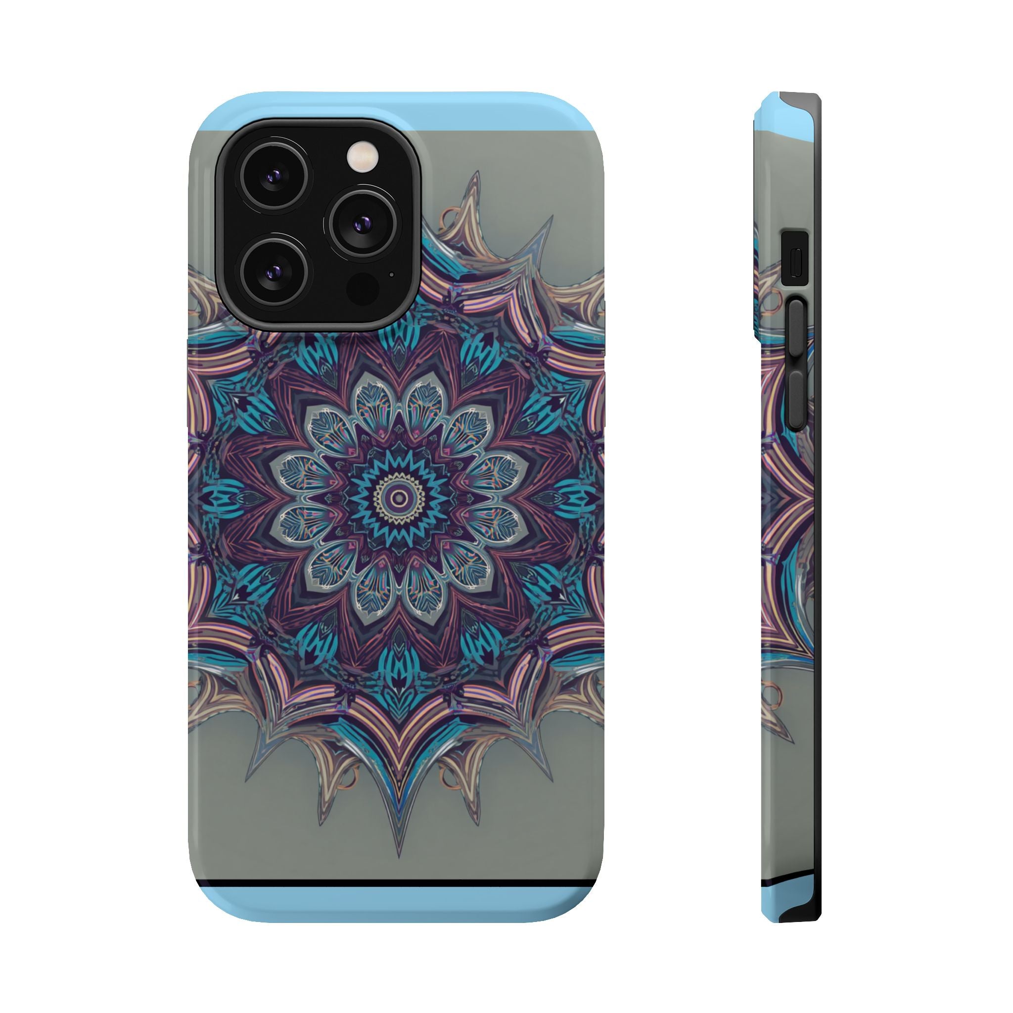Phone Case — Blue Purple Mandala Magnetic Impact-Resistant Case