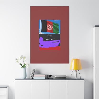 Afghan Flag Matte Canvas Print — Stretched 1.25" Wall Art