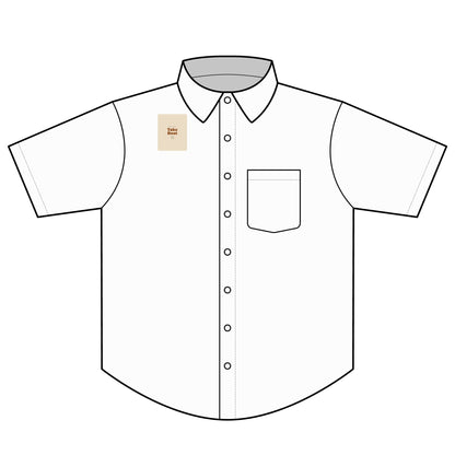 Short Sleeve Oxford Shirt — "Take Root" Minimalist Chest Graphic