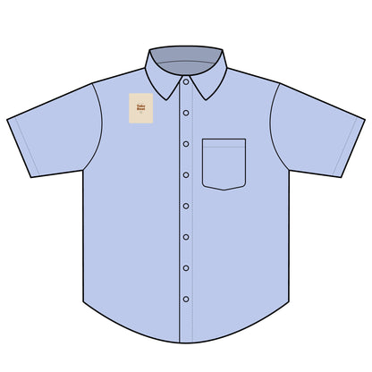 Short Sleeve Oxford Shirt — "Take Root" Minimalist Chest Graphic