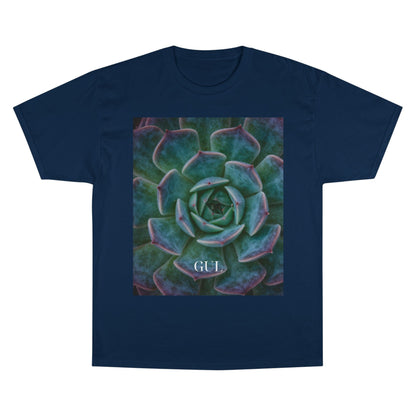 Champion Graphic T‑Shirt — Succulent &amp; Pyramid Photo Print Tee