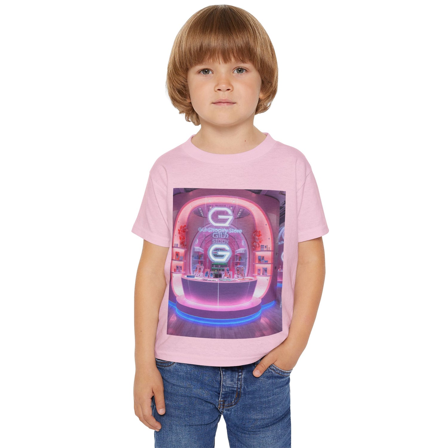Toddler T-Shirt — Colorful Neon Shop &amp; Rainbow Shopping Bag Graphic