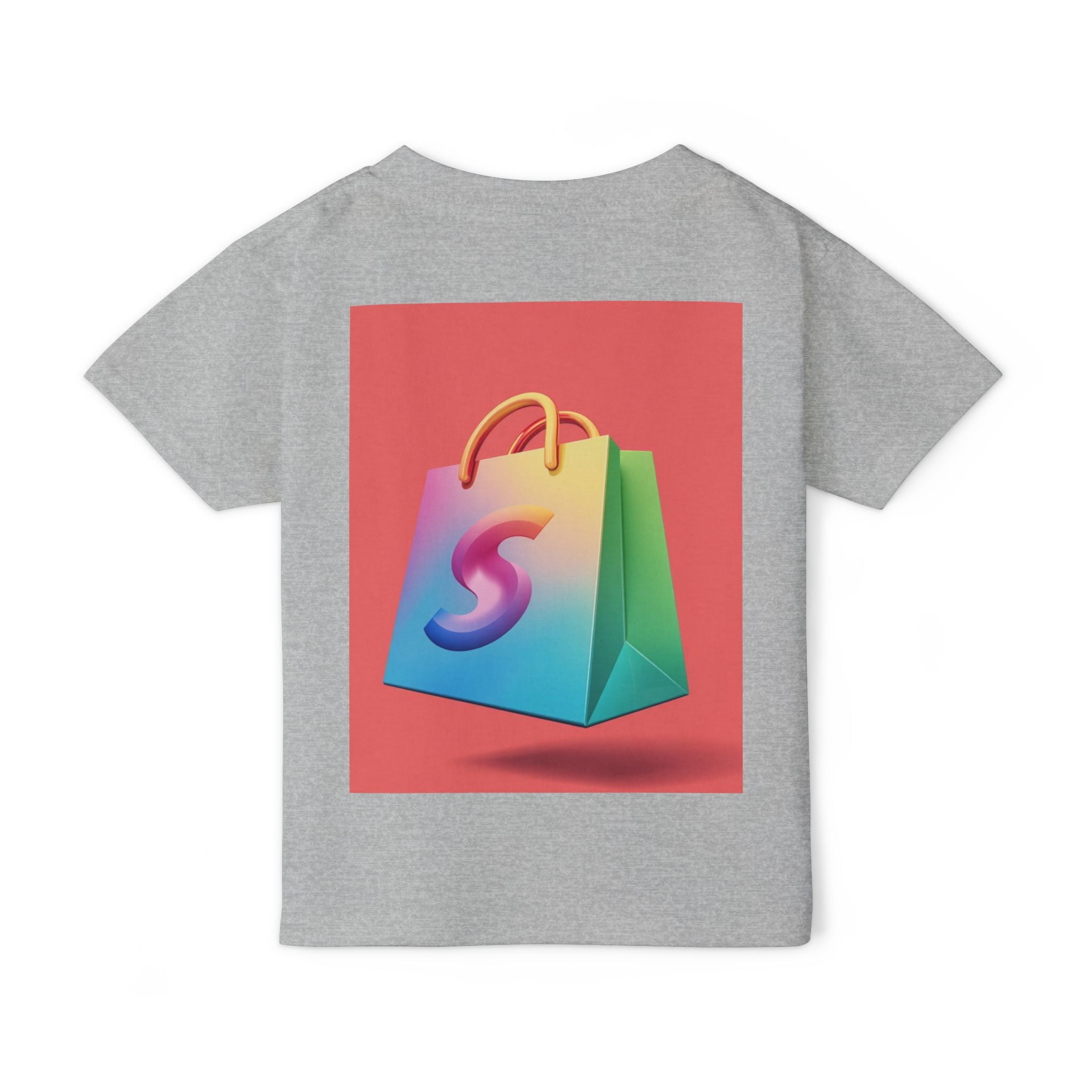 Toddler T-Shirt — Colorful Neon Shop &amp; Rainbow Shopping Bag Graphic