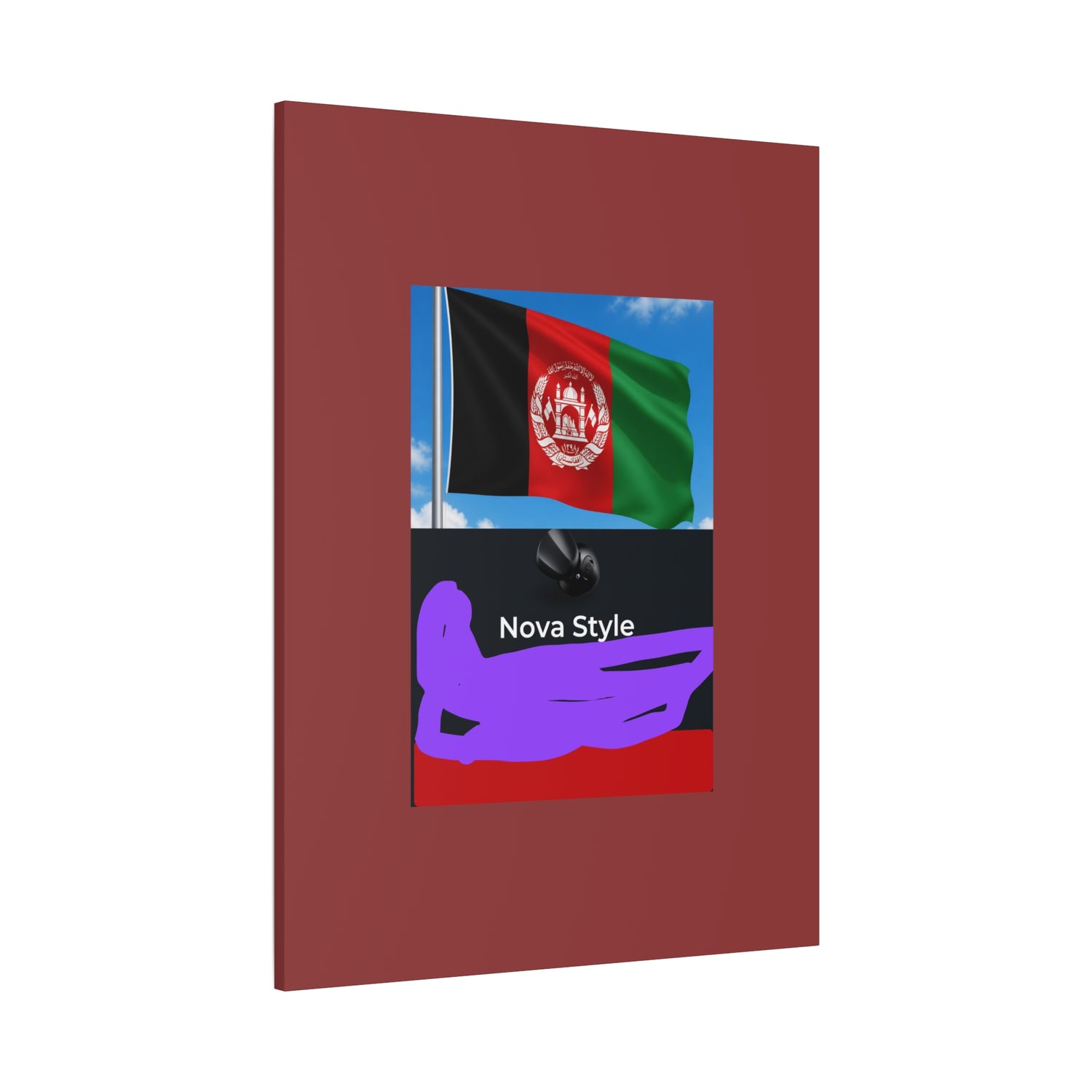 Afghan Flag Matte Canvas Print — Stretched 1.25" Wall Art