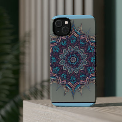 Phone Case — Blue Purple Mandala Magnetic Impact-Resistant Case