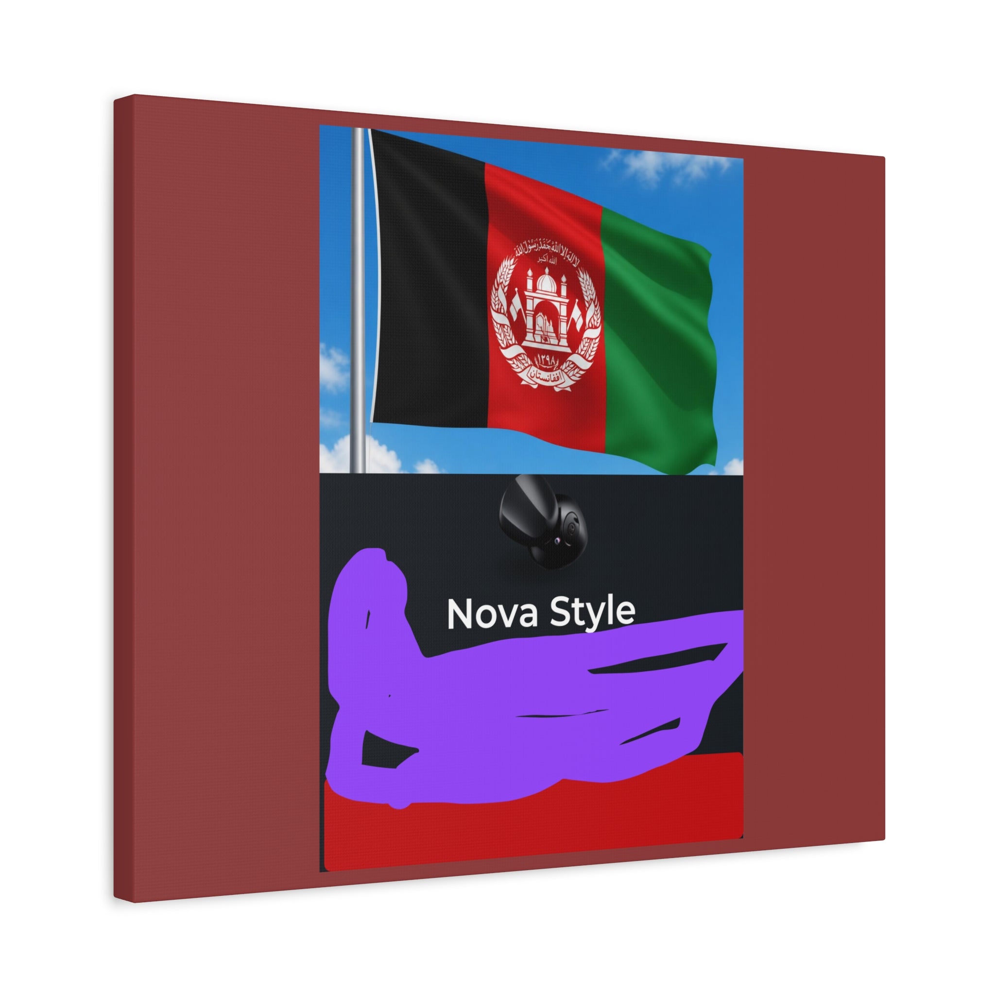 Afghan Flag Matte Canvas Print — Stretched 1.25" Wall Art