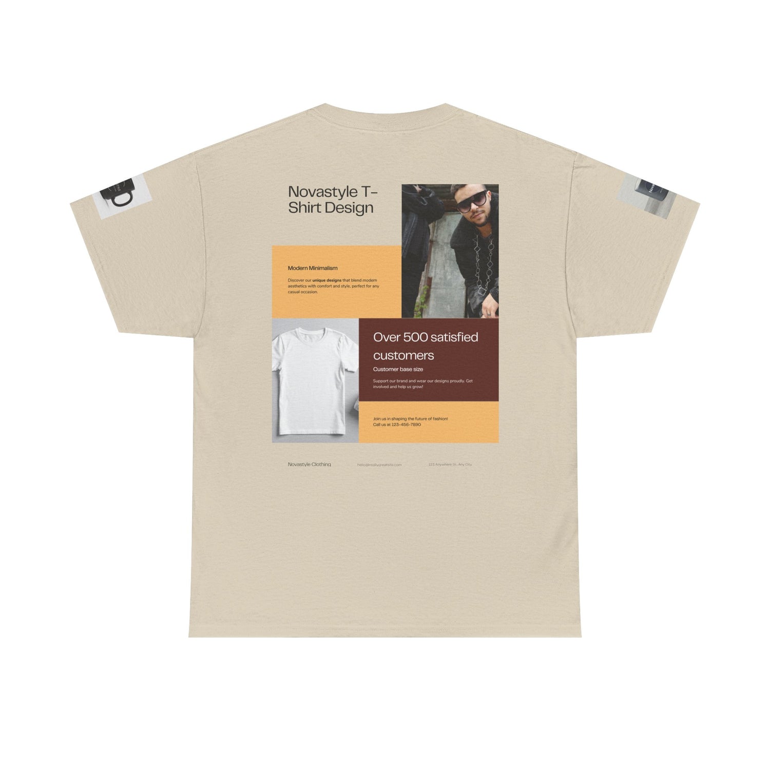Graphic Tee — Novastyle Minimal Logo &amp; Poster Print T-Shirt