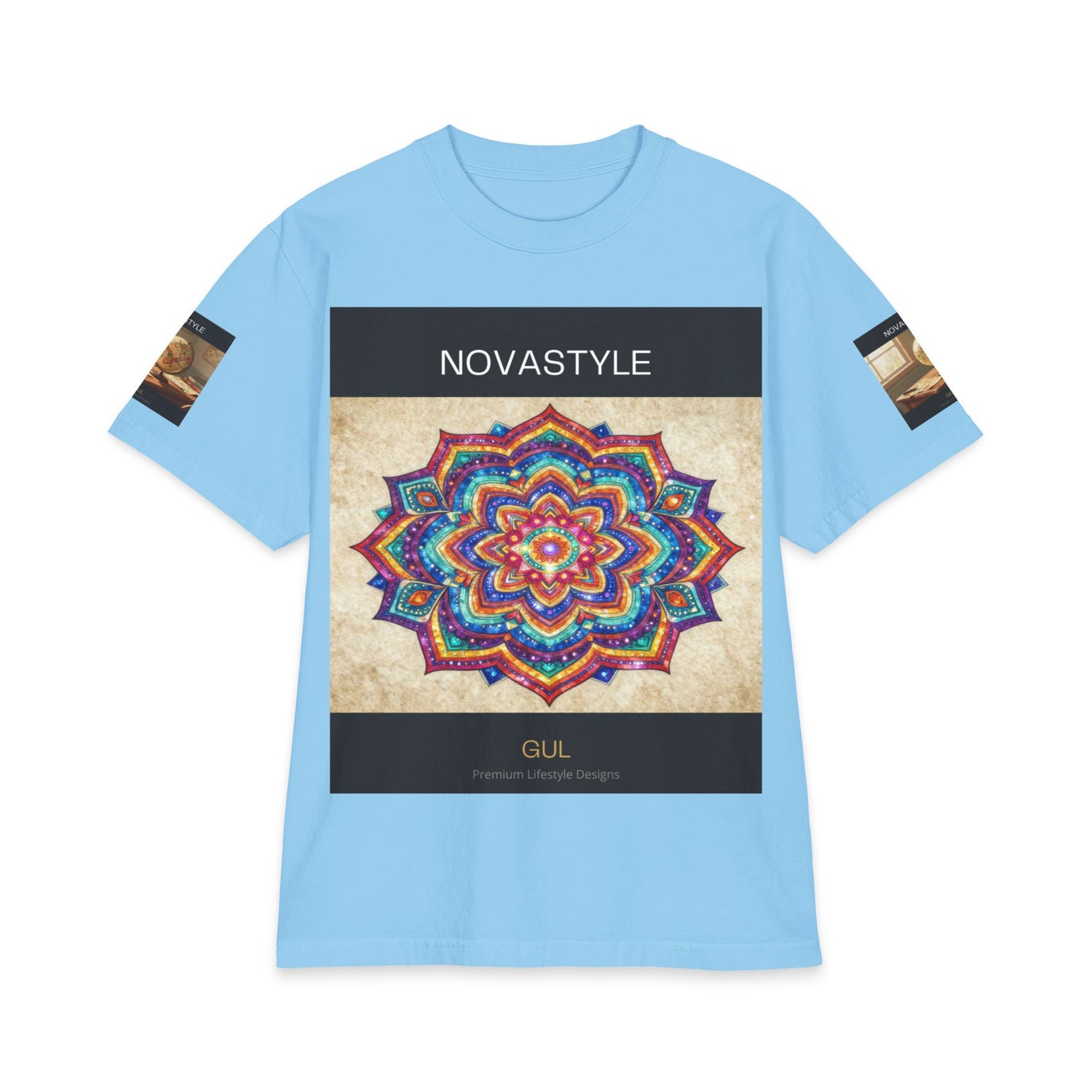 T-Shirt — NOVASTYLE Colorful Mandala &amp; Bonsai Graphic Tee