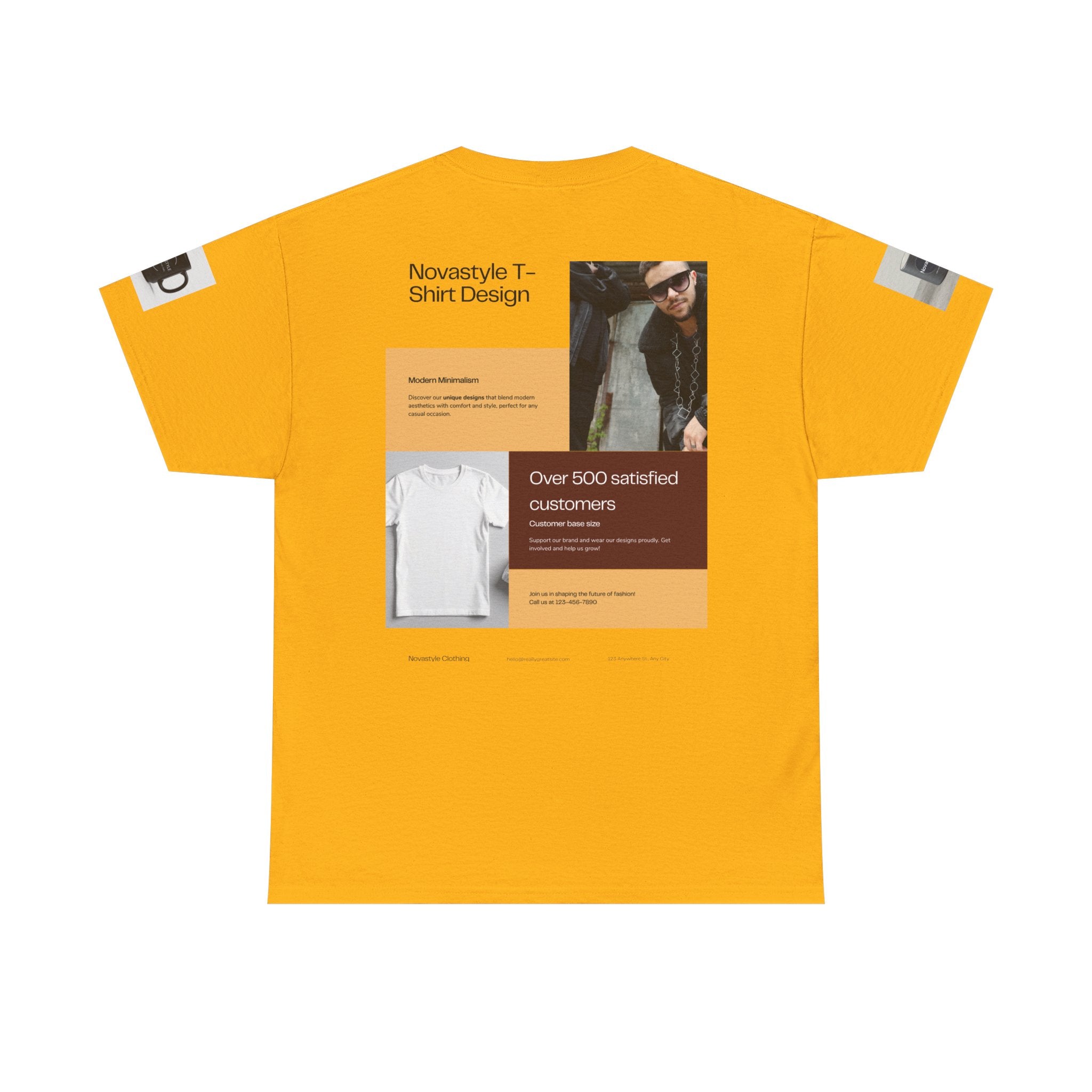 Graphic Tee — Novastyle Minimal Logo &amp; Poster Print T-Shirt