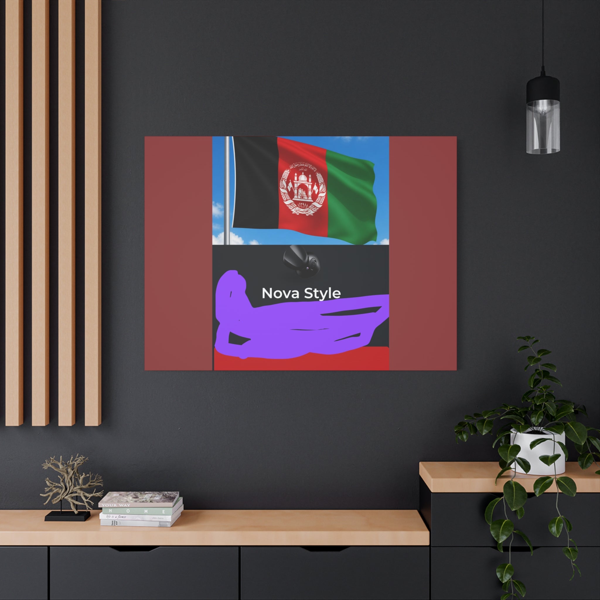 Afghan Flag Matte Canvas Print — Stretched 1.25" Wall Art