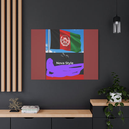 Afghan Flag Matte Canvas Print — Stretched 1.25" Wall Art