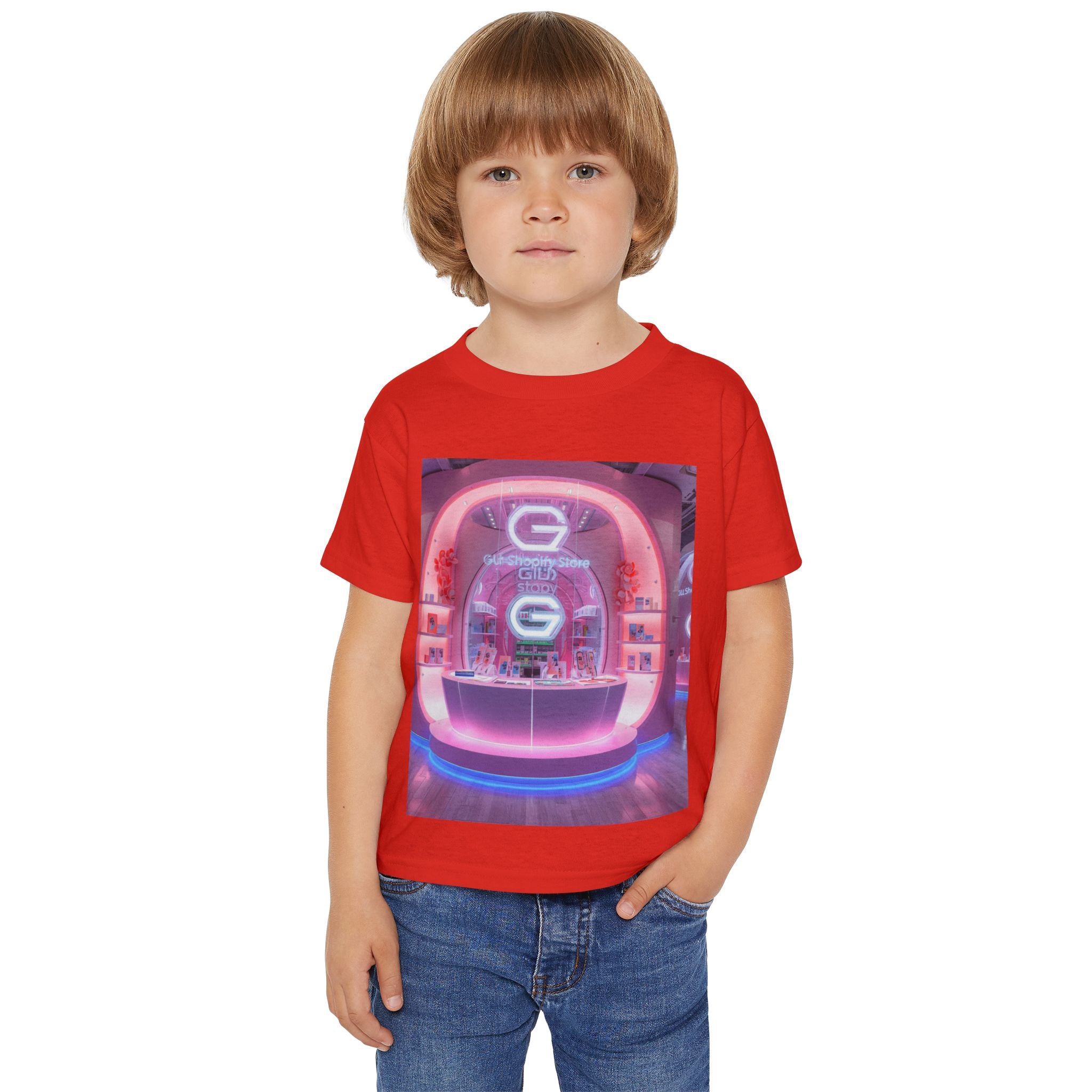 Toddler T-Shirt — Colorful Neon Shop &amp; Rainbow Shopping Bag Graphic