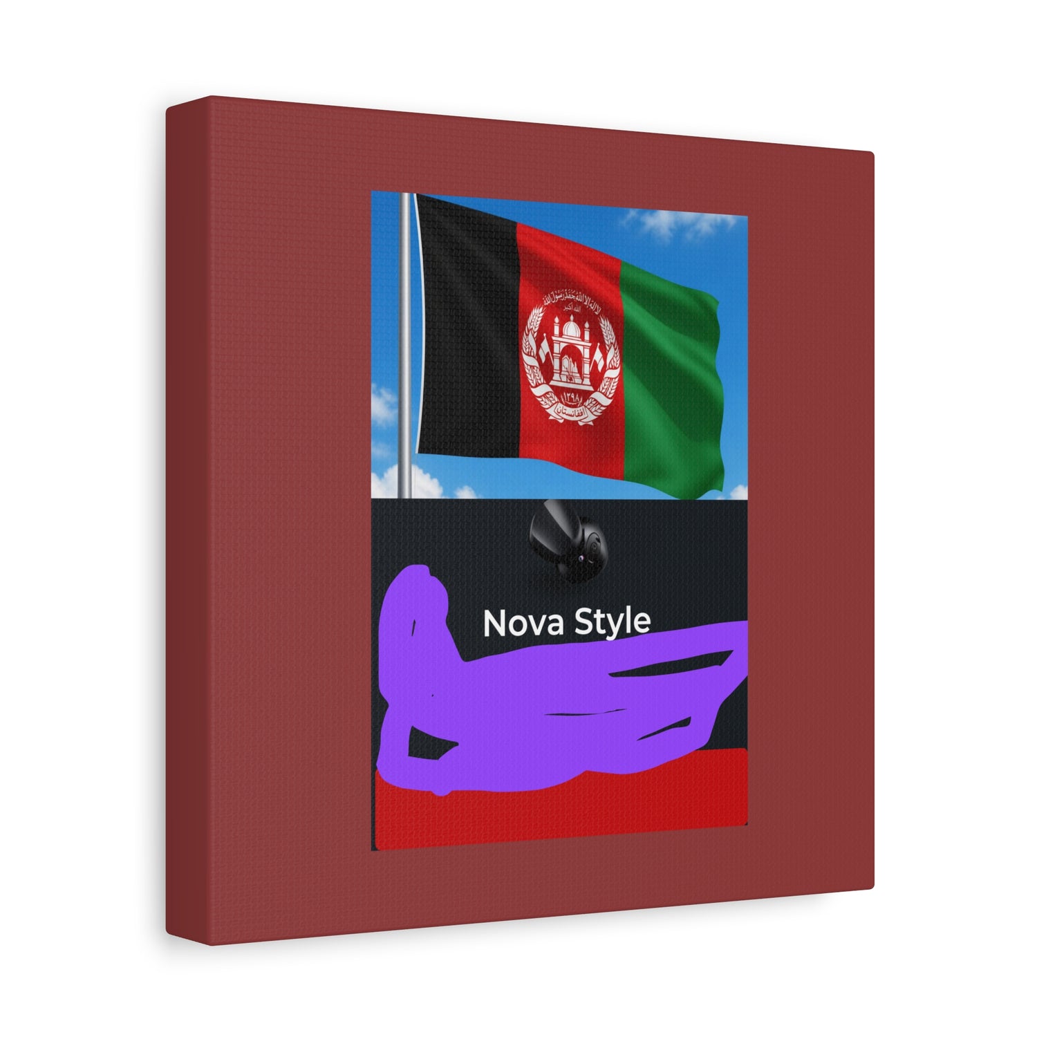 Afghan Flag Matte Canvas Print — Stretched 1.25" Wall Art