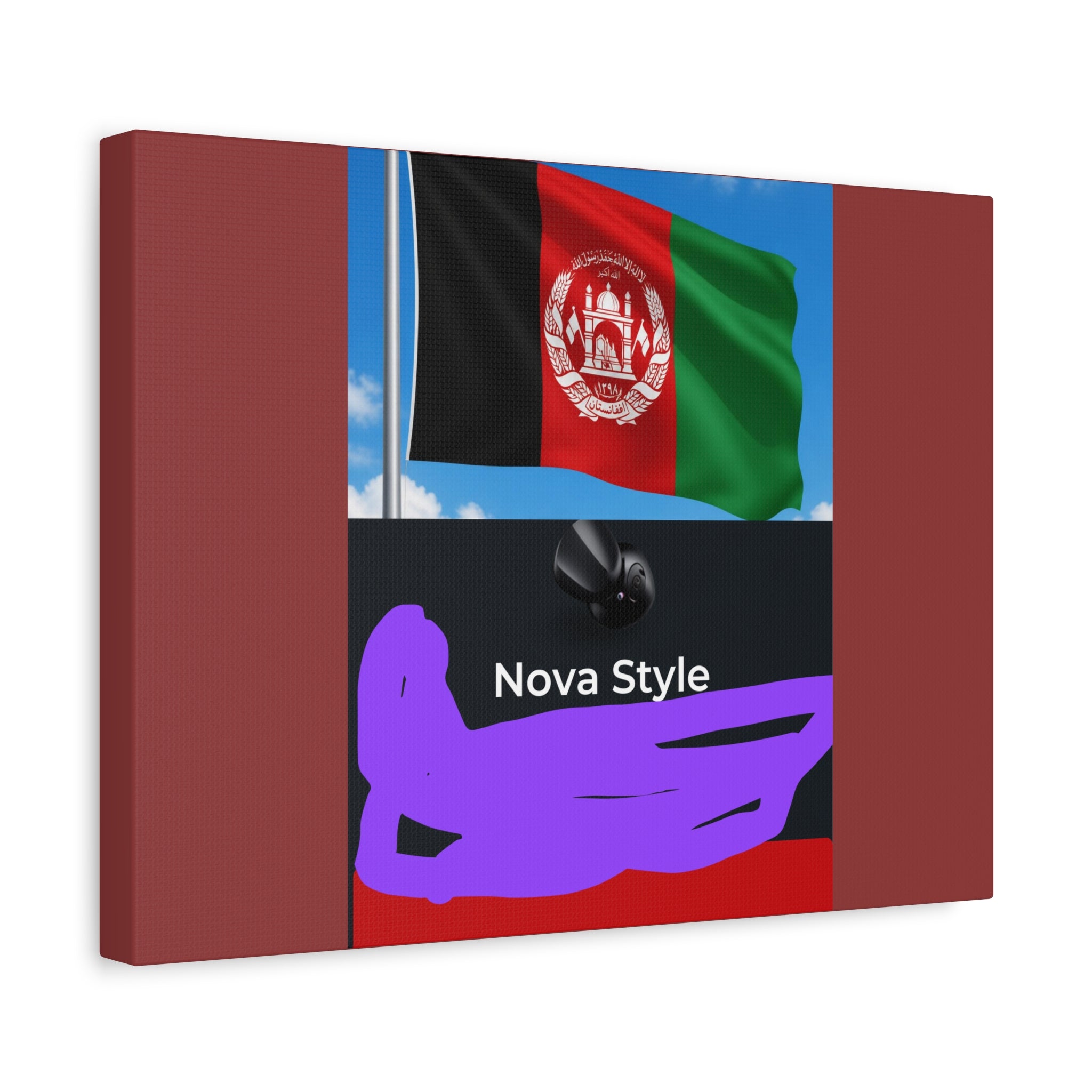 Afghan Flag Matte Canvas Print — Stretched 1.25" Wall Art
