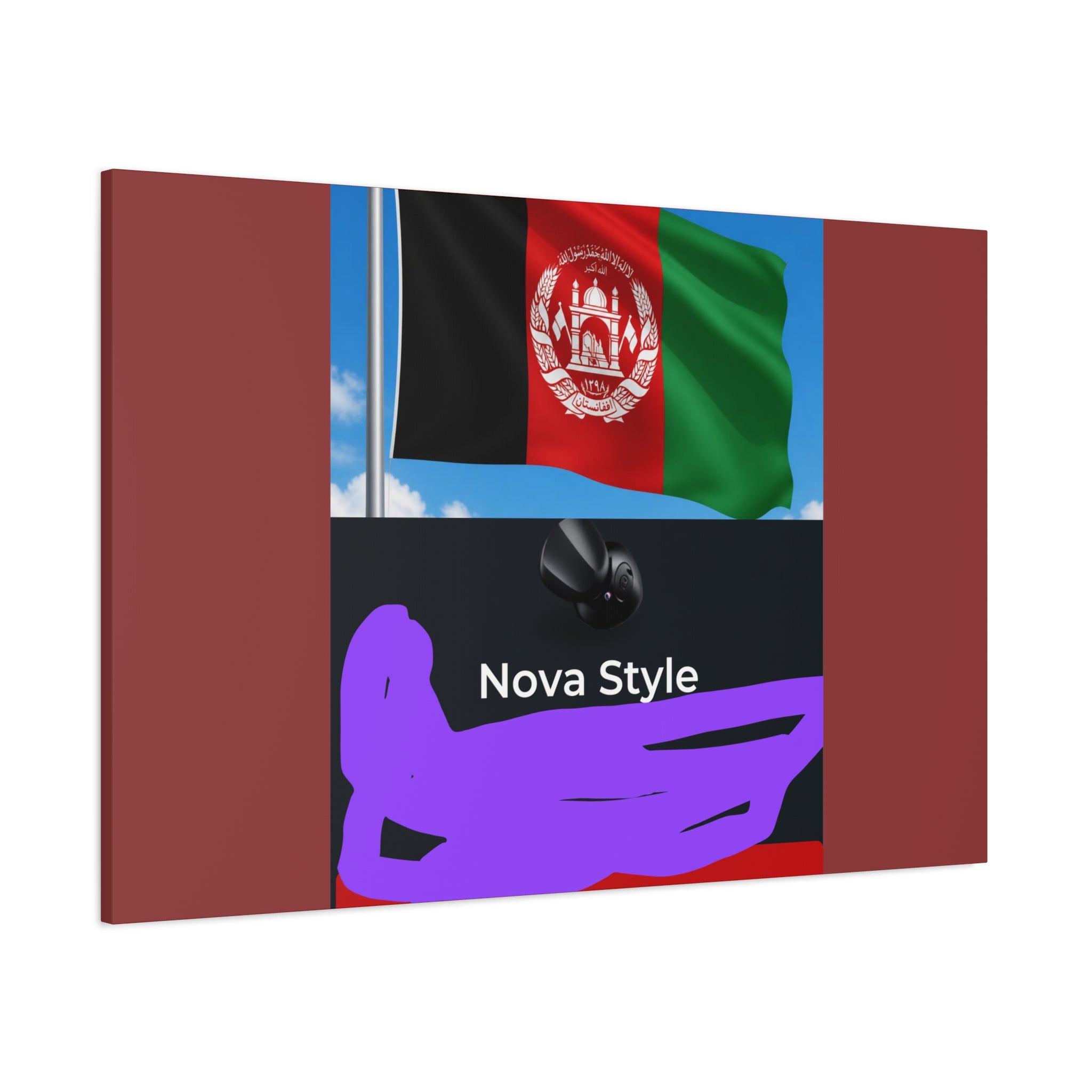 Afghan Flag Matte Canvas Print — Stretched 1.25" Wall Art
