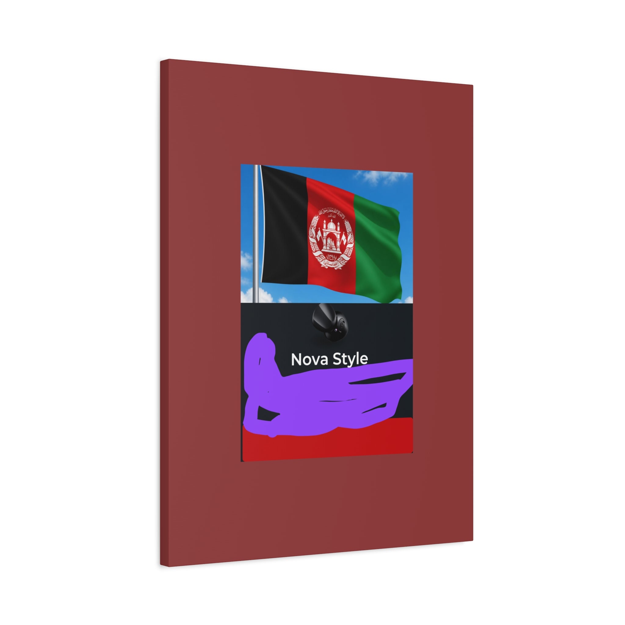 Afghan Flag Matte Canvas Print — Stretched 1.25" Wall Art