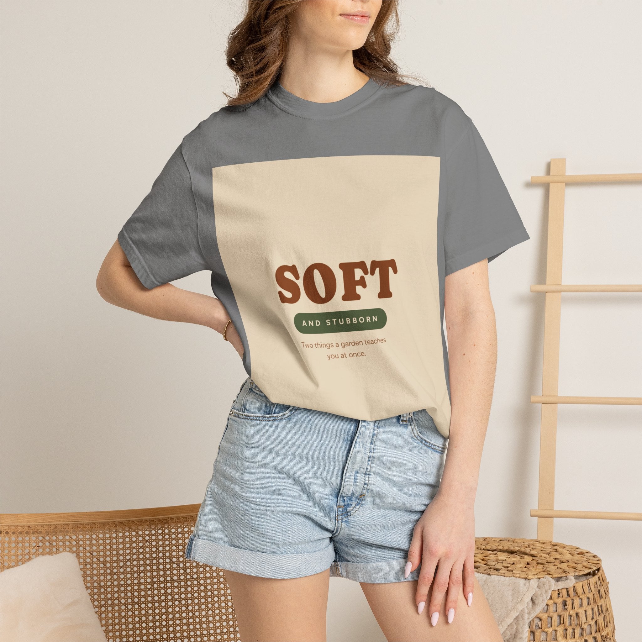 Soft and Stubborn T-Shirt — Retro Cream Graphic Tee