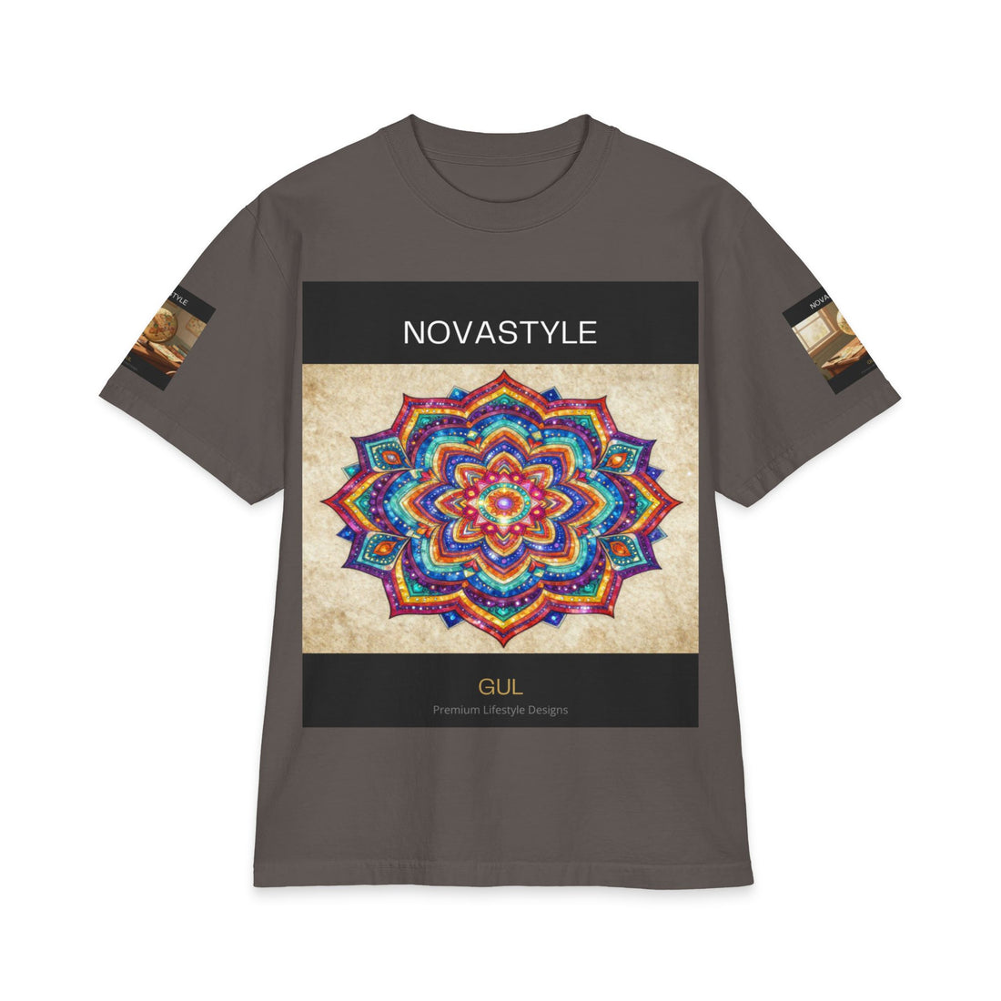 T-Shirt — NOVASTYLE Colorful Mandala &amp; Bonsai Graphic Tee