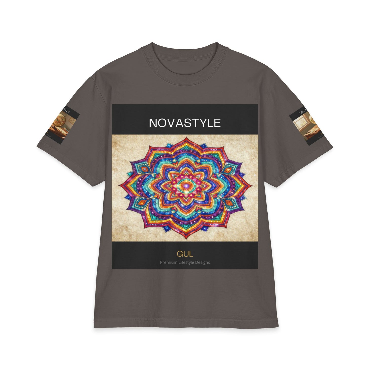 T-Shirt — NOVASTYLE Colorful Mandala &amp; Bonsai Graphic Tee