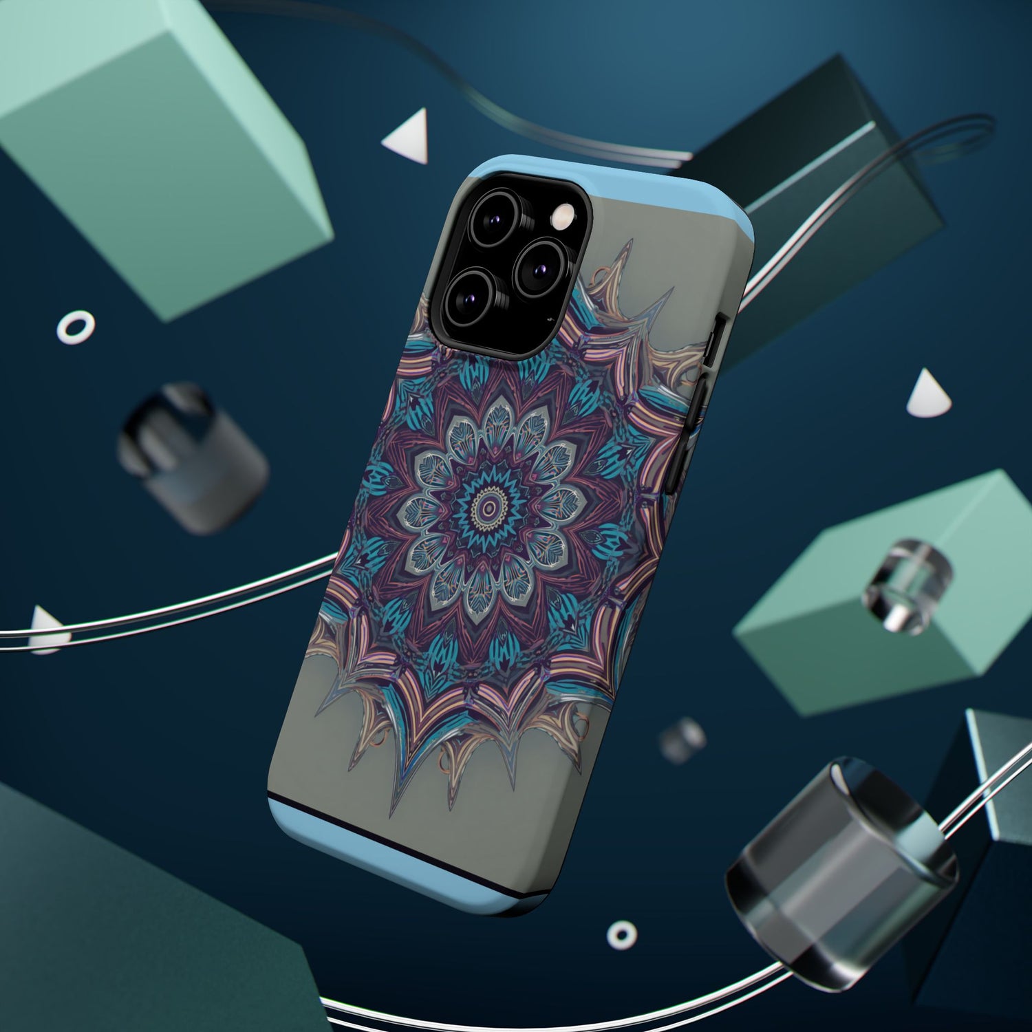 Phone Case — Blue Purple Mandala Magnetic Impact-Resistant Case