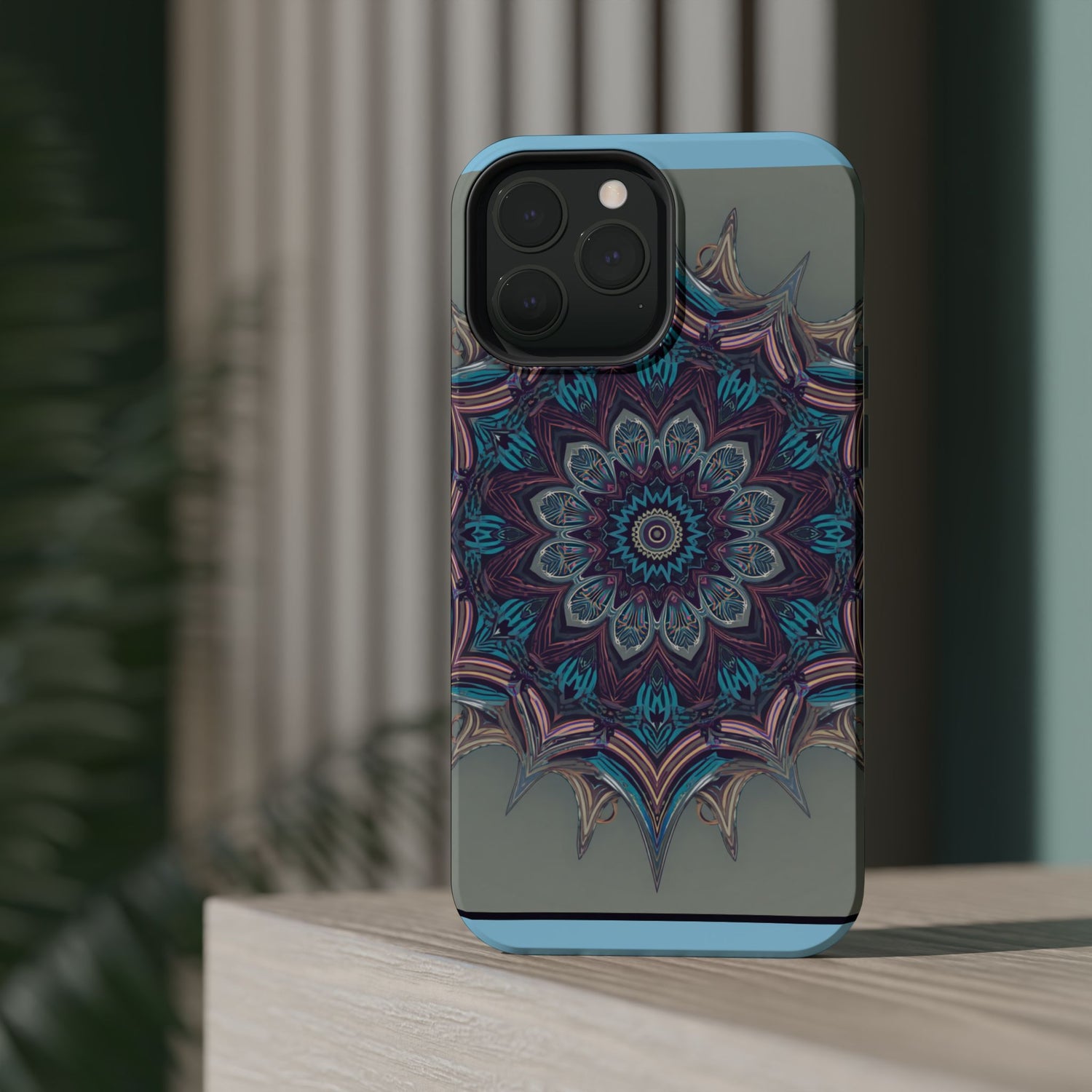 Phone Case — Blue Purple Mandala Magnetic Impact-Resistant Case