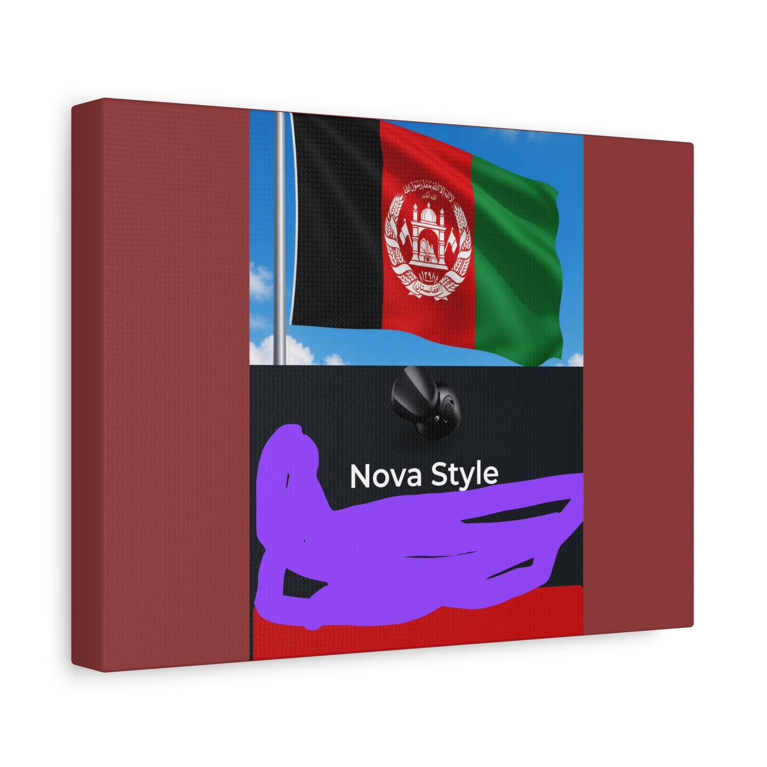 Afghan Flag Matte Canvas Print — Stretched 1.25" Wall Art