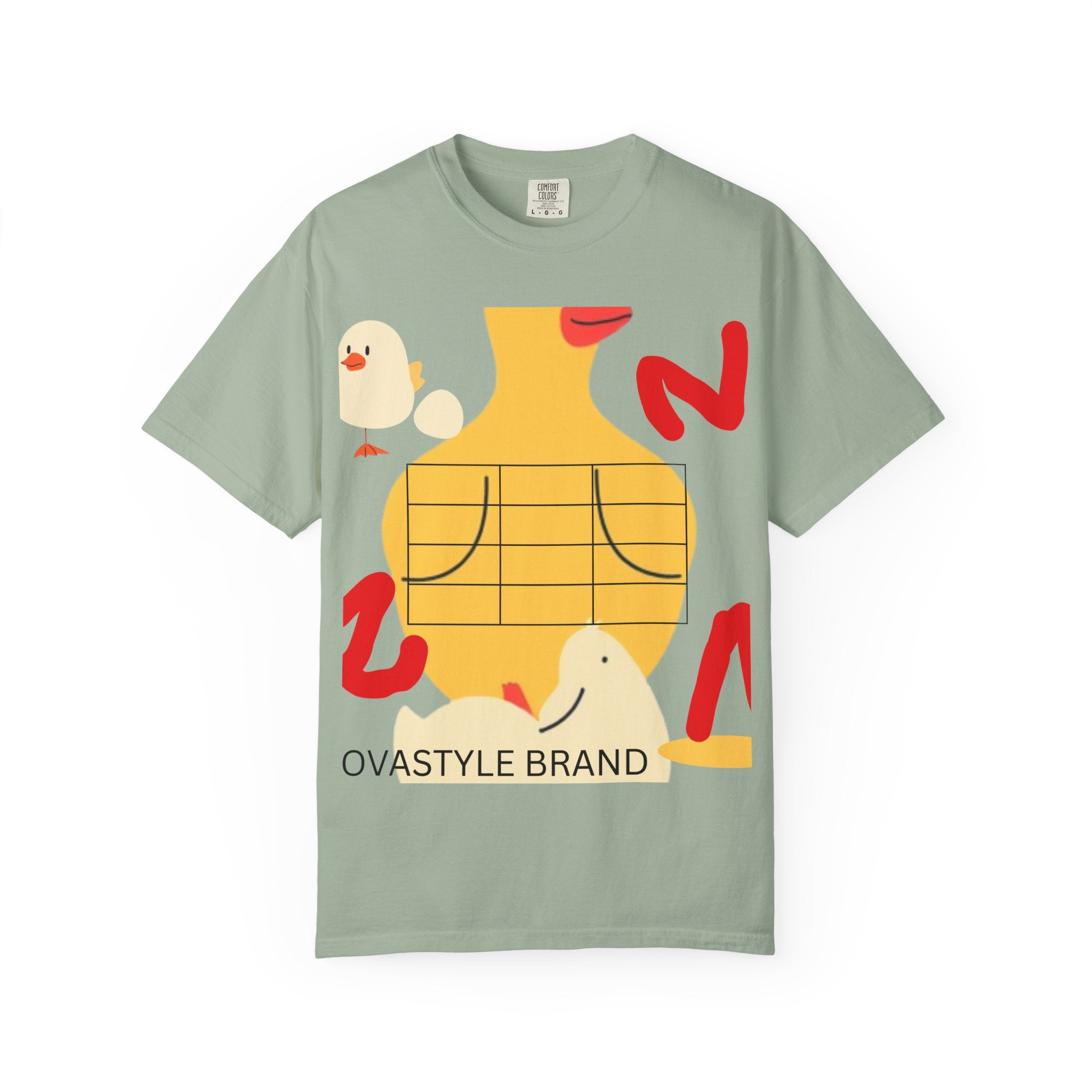 Graphic T-Shirt — Playful Koi &amp; Vase Collage Tee (OVASTYLE Brand)