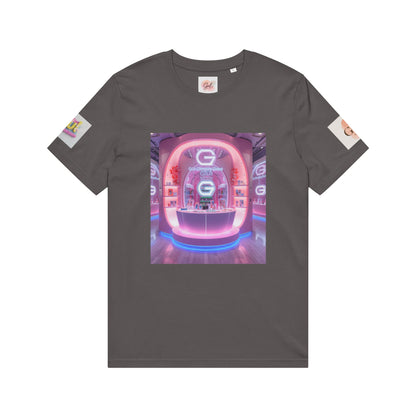 Neon Shop Icon T-Shirt — Colorful Gradient Shopping Bag Design