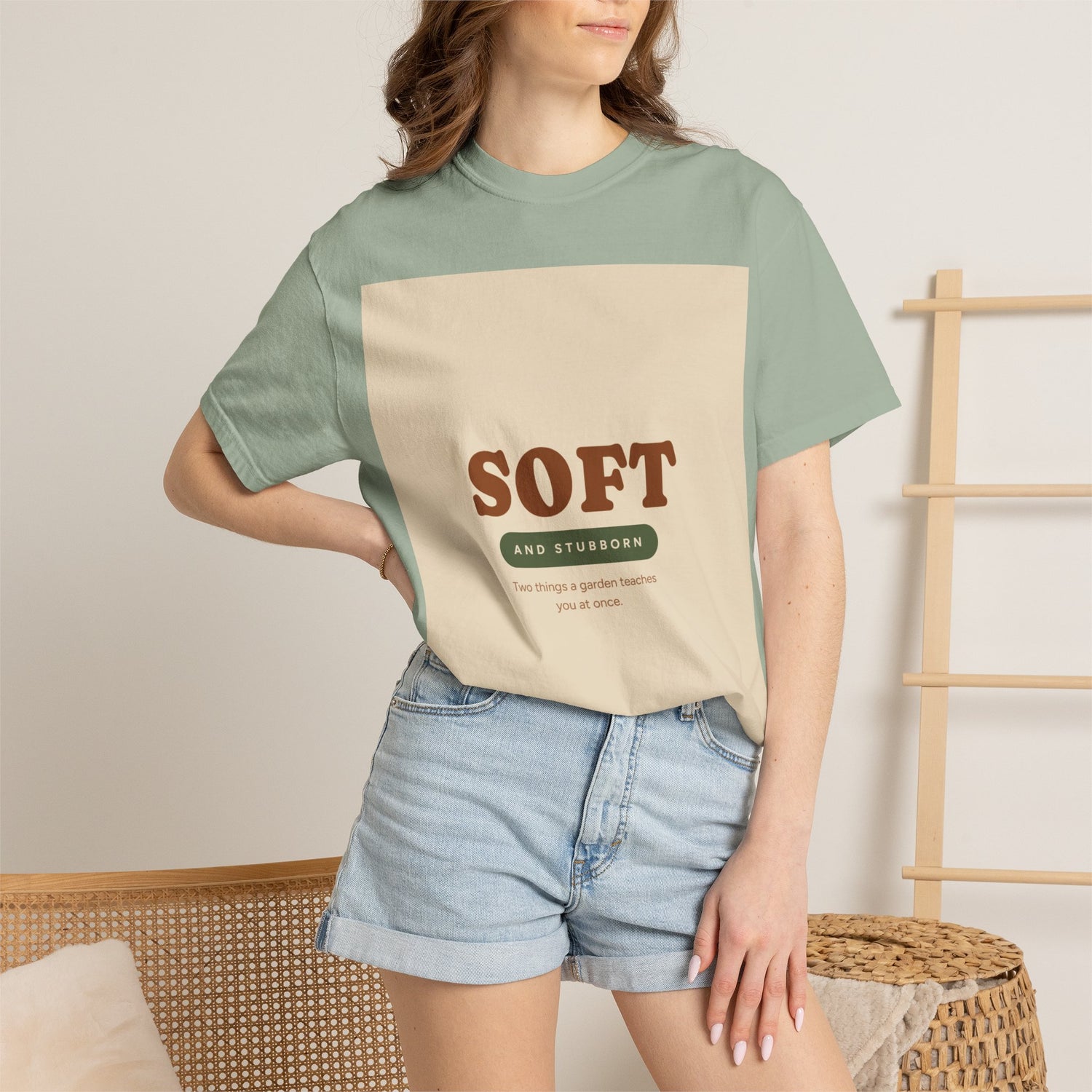 Soft and Stubborn T-Shirt — Retro Cream Graphic Tee