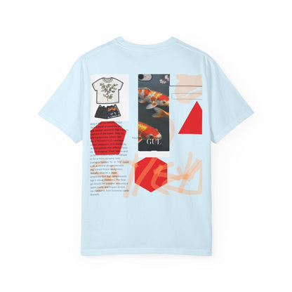 Graphic T-Shirt — Playful Koi &amp; Vase Collage Tee (OVASTYLE Brand)