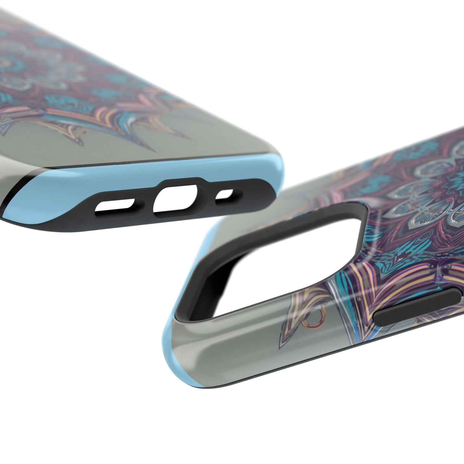 Phone Case — Blue Purple Mandala Magnetic Impact-Resistant Case