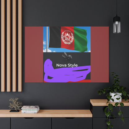 Afghan Flag Matte Canvas Print — Stretched 1.25" Wall Art