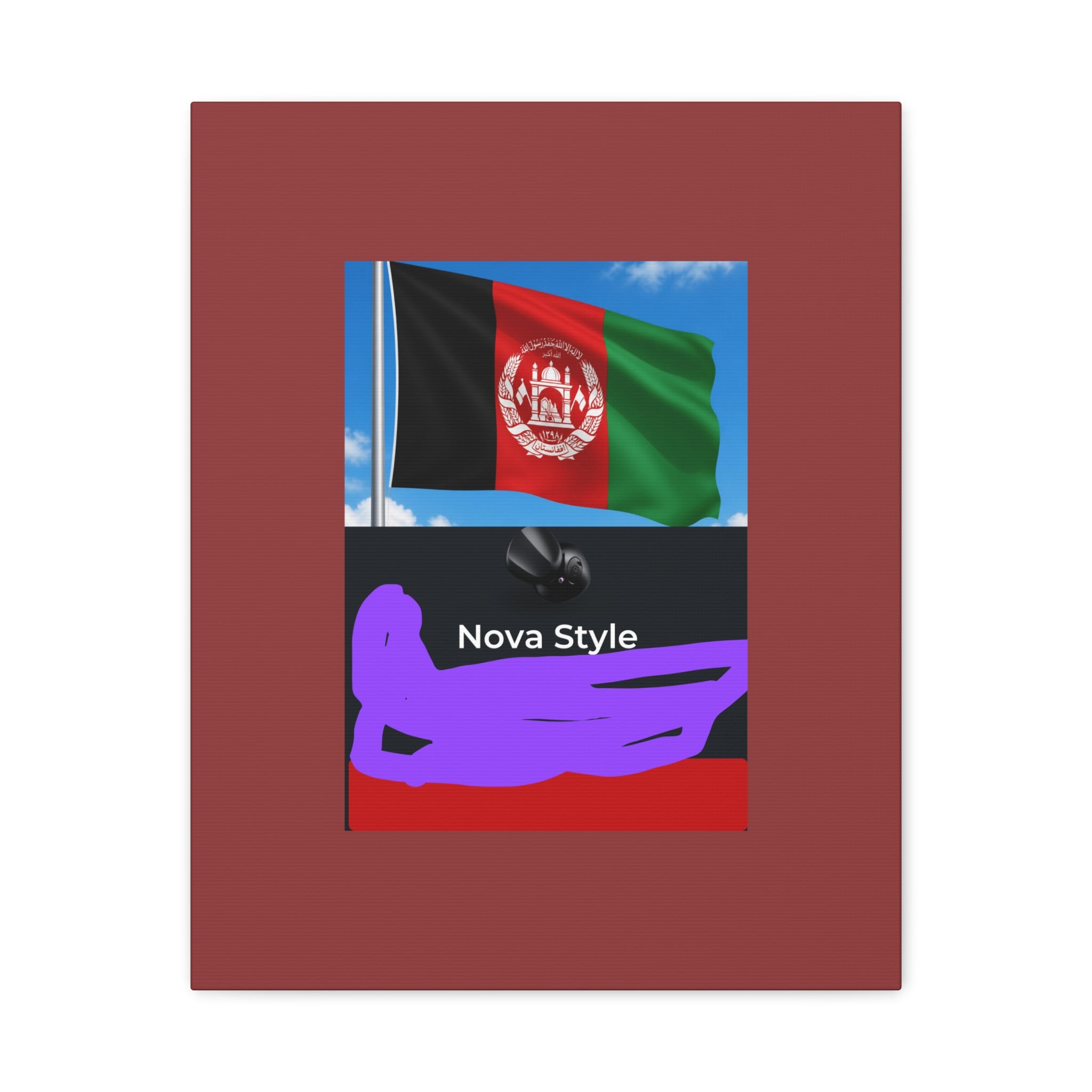 Afghan Flag Matte Canvas Print — Stretched 1.25" Wall Art