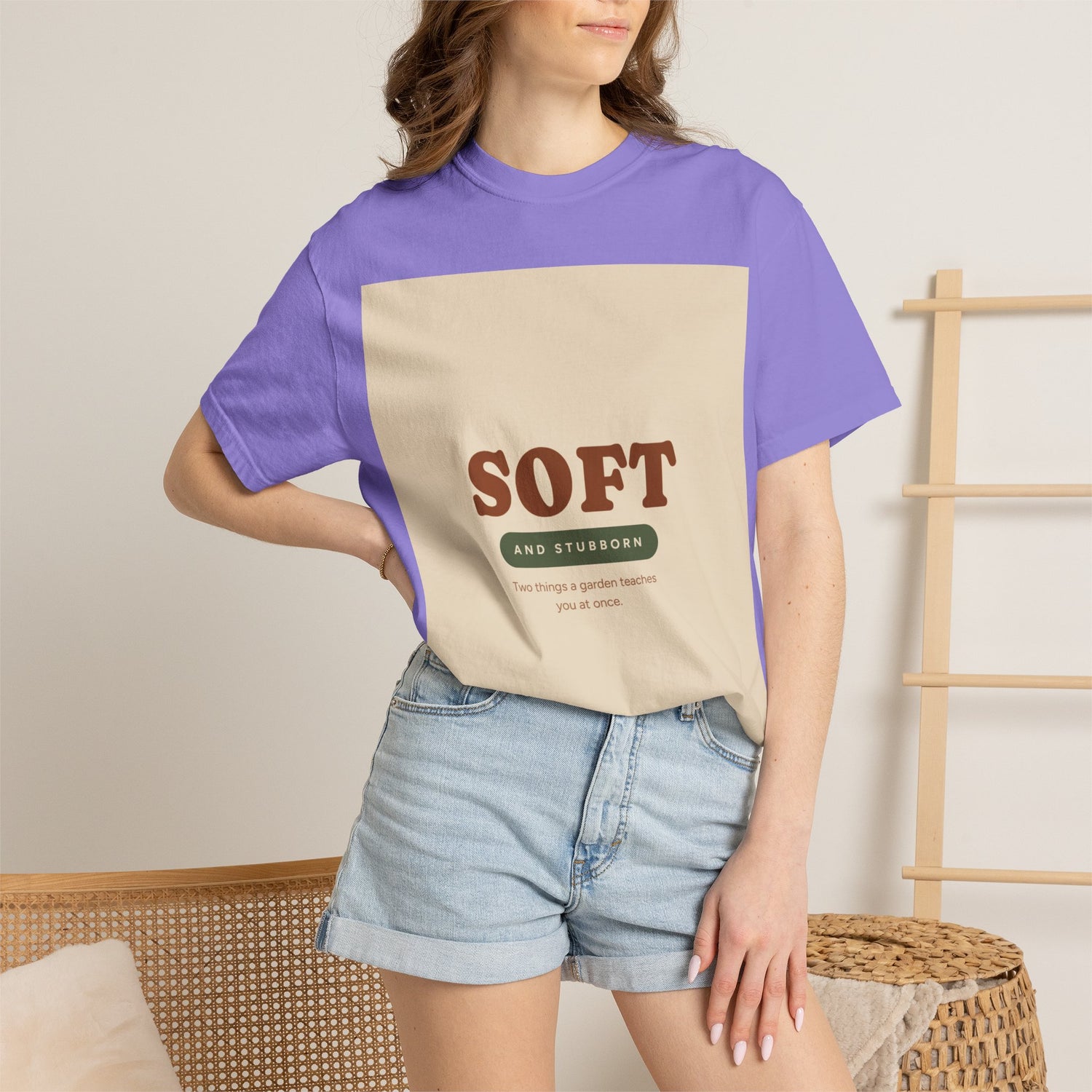 Soft and Stubborn T-Shirt — Retro Cream Graphic Tee