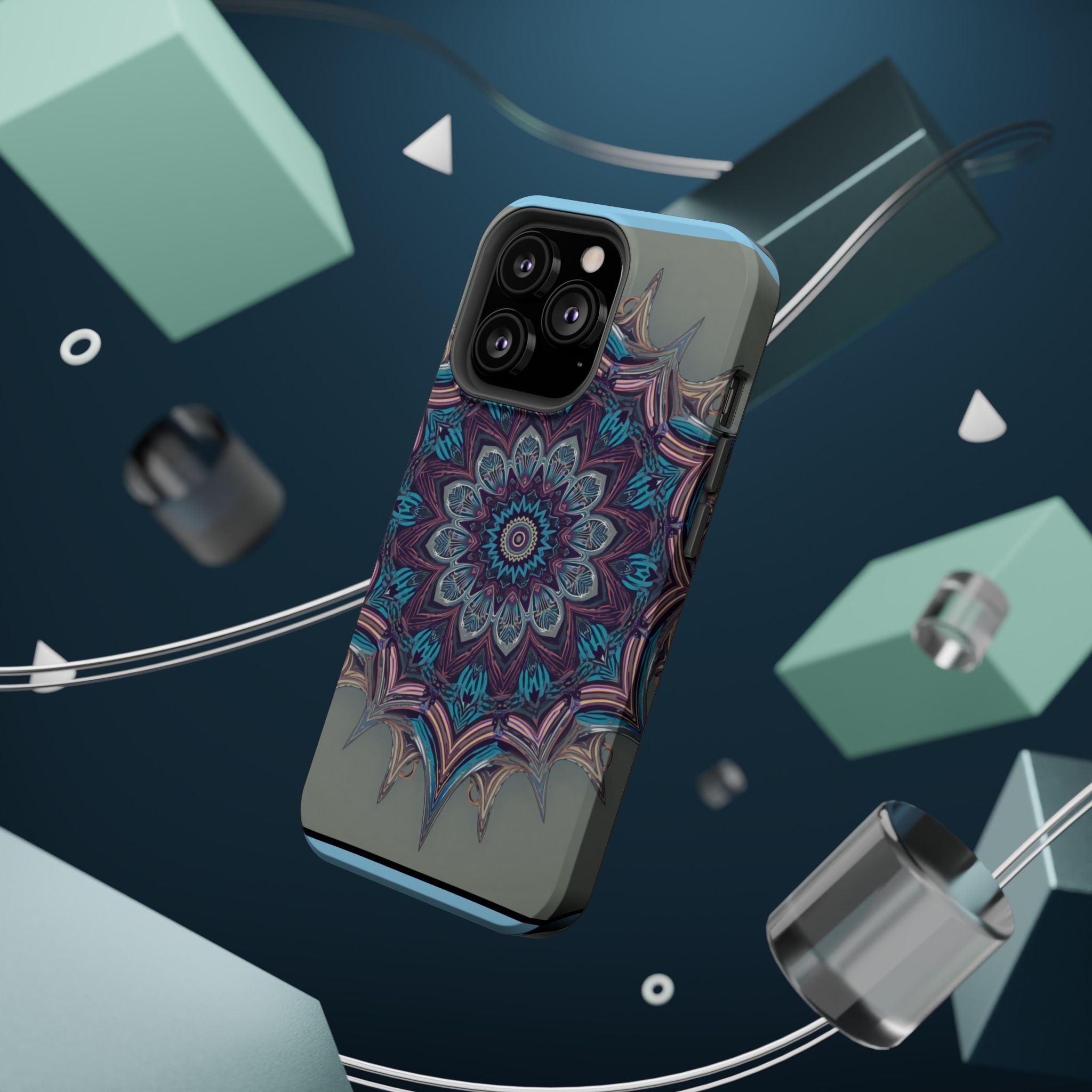 Phone Case — Blue Purple Mandala Magnetic Impact-Resistant Case