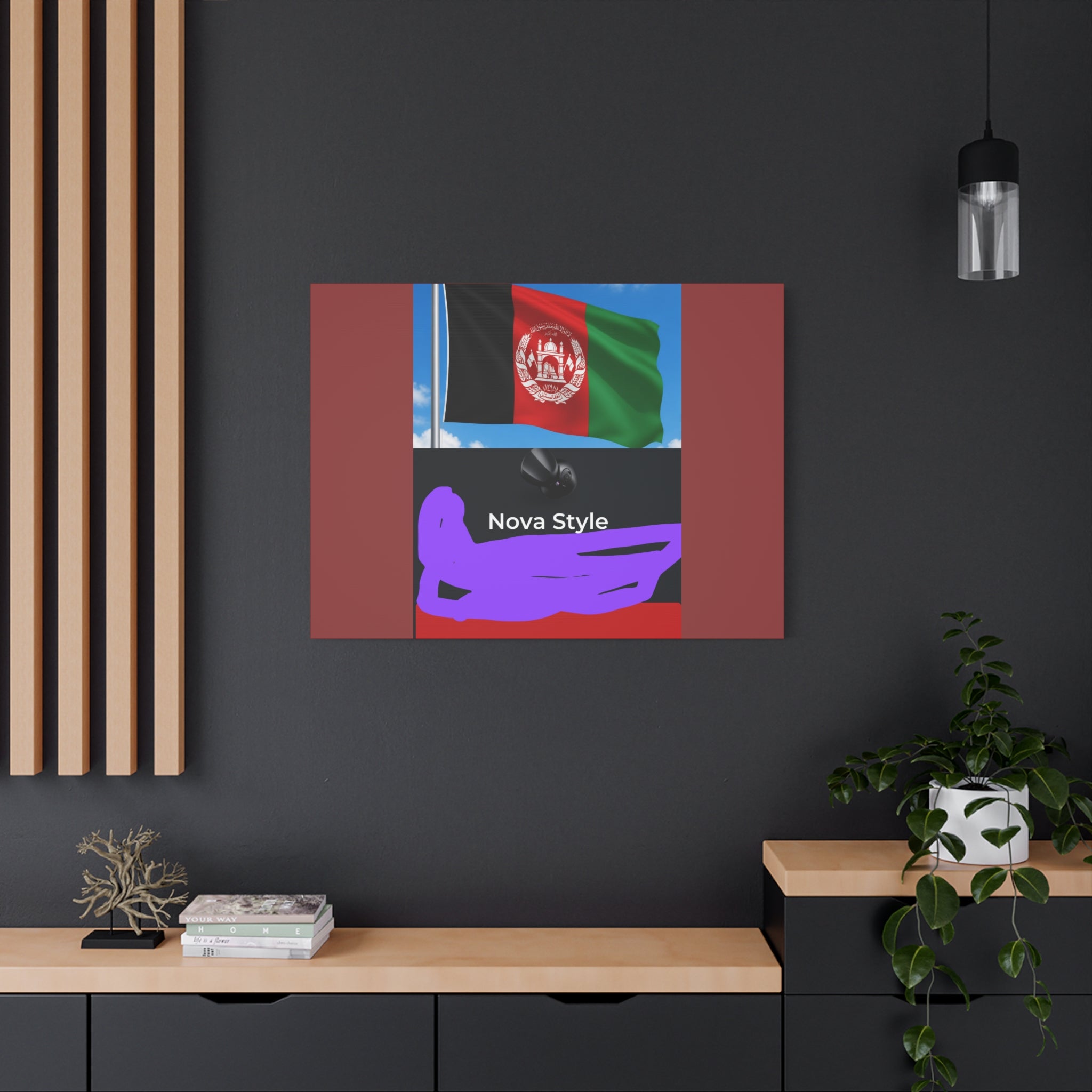 Afghan Flag Matte Canvas Print — Stretched 1.25" Wall Art