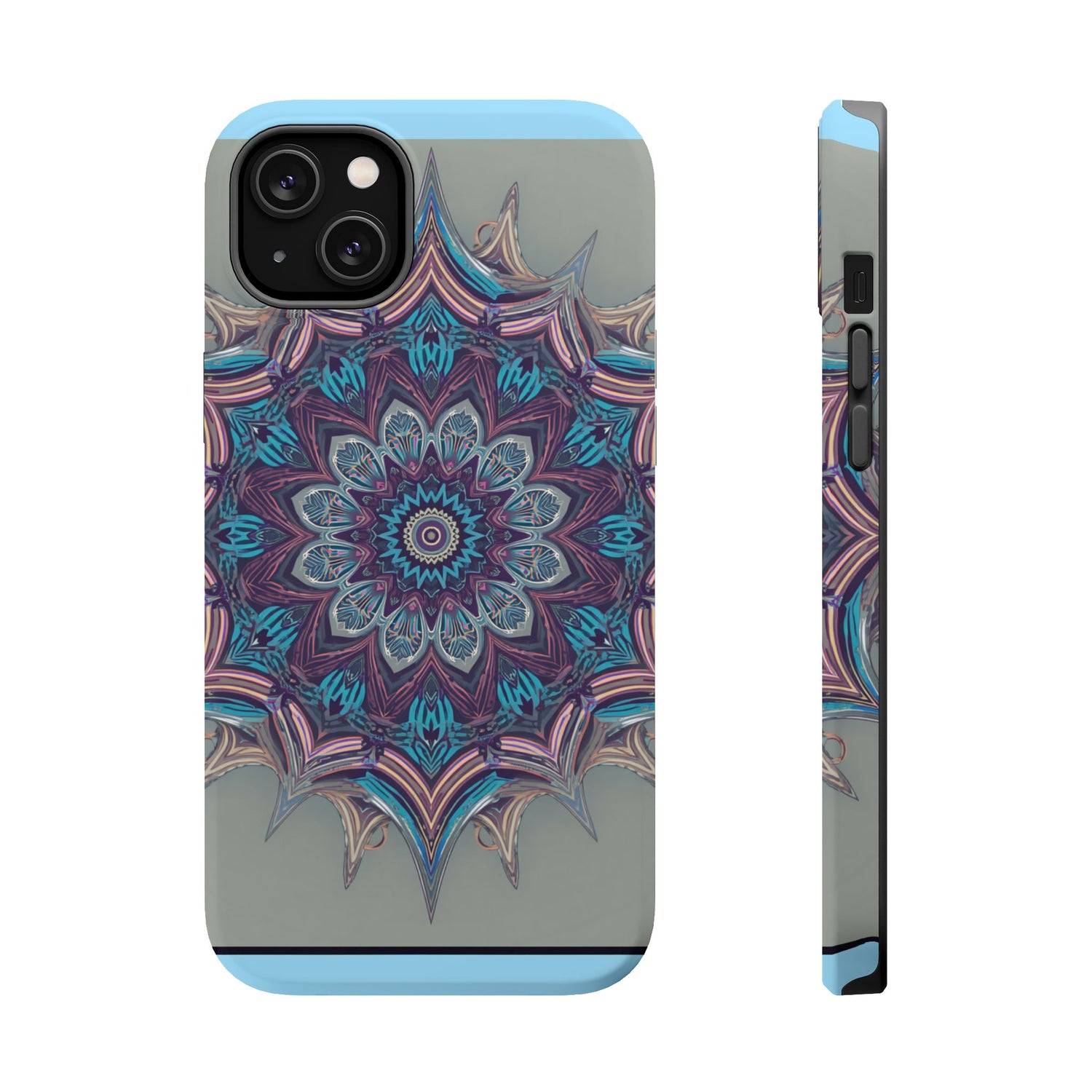 Phone Case — Blue Purple Mandala Magnetic Impact-Resistant Case