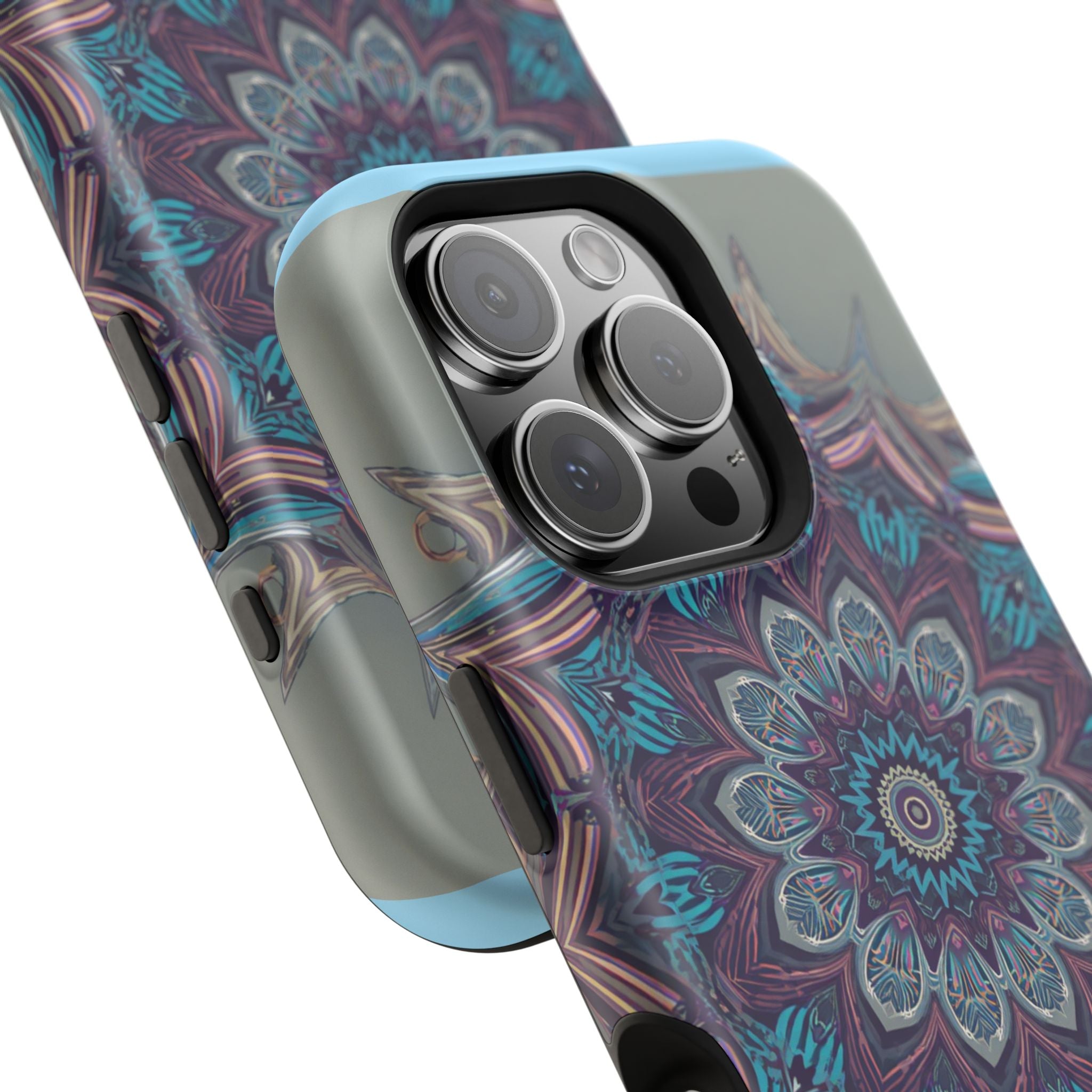 Phone Case — Blue Purple Mandala Magnetic Impact-Resistant Case