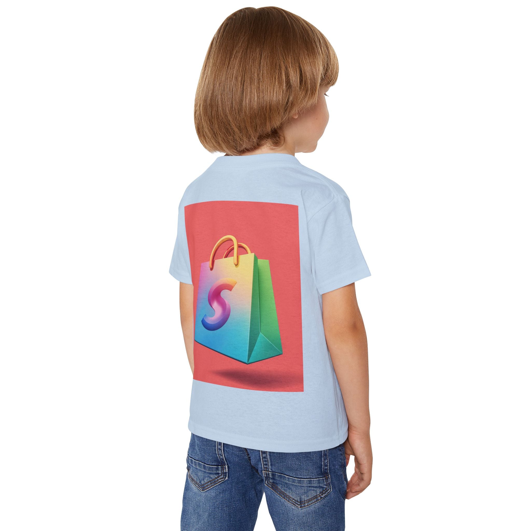 Toddler T-Shirt — Colorful Neon Shop &amp; Rainbow Shopping Bag Graphic