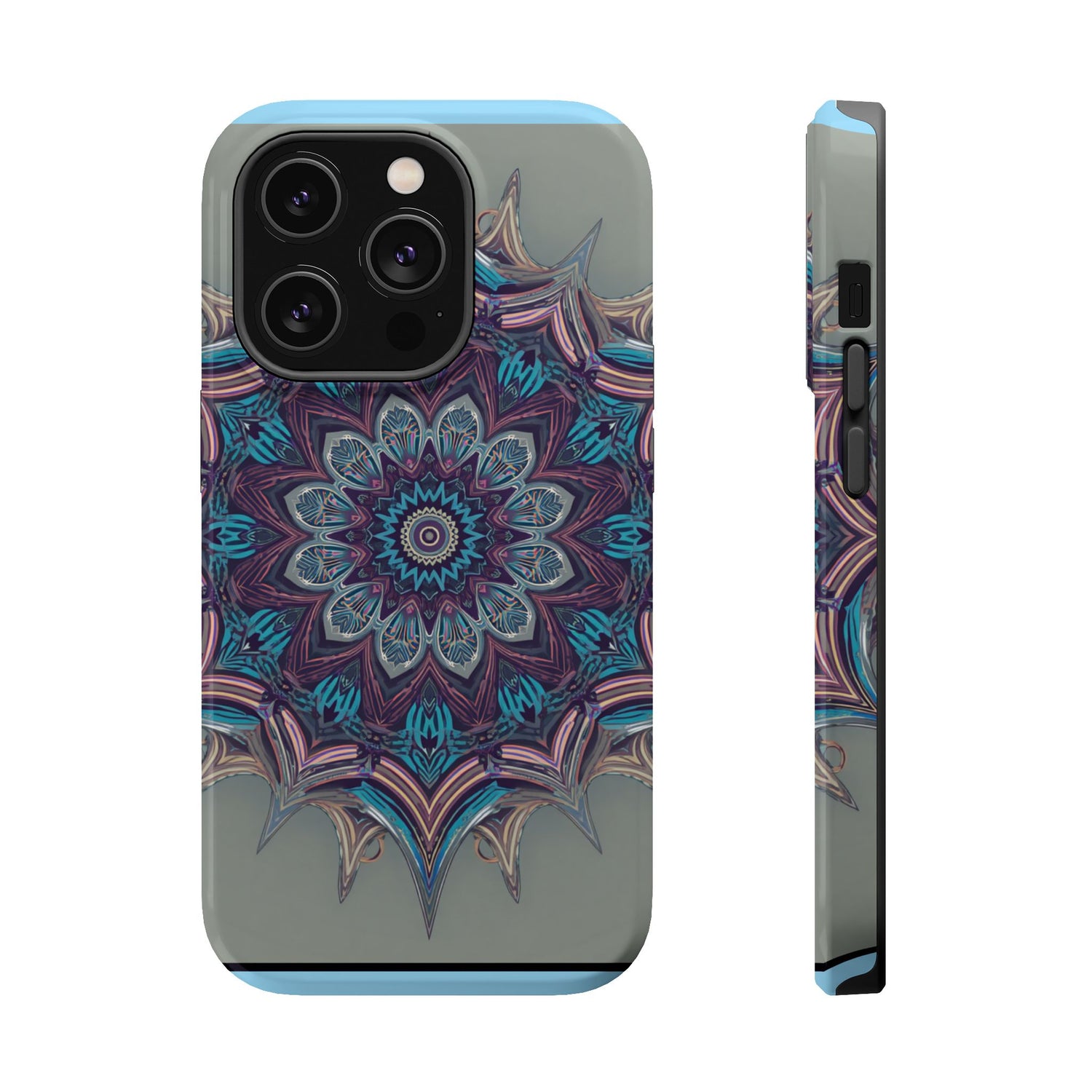 Phone Case — Blue Purple Mandala Magnetic Impact-Resistant Case