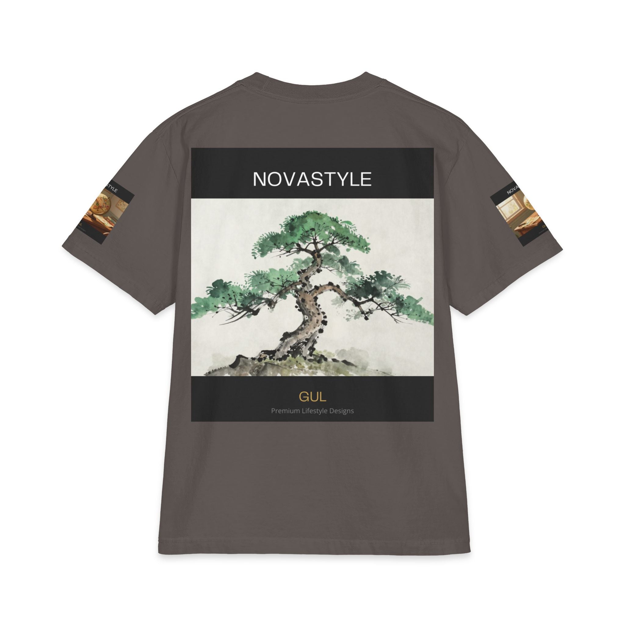 T-Shirt — NOVASTYLE Colorful Mandala &amp; Bonsai Graphic Tee