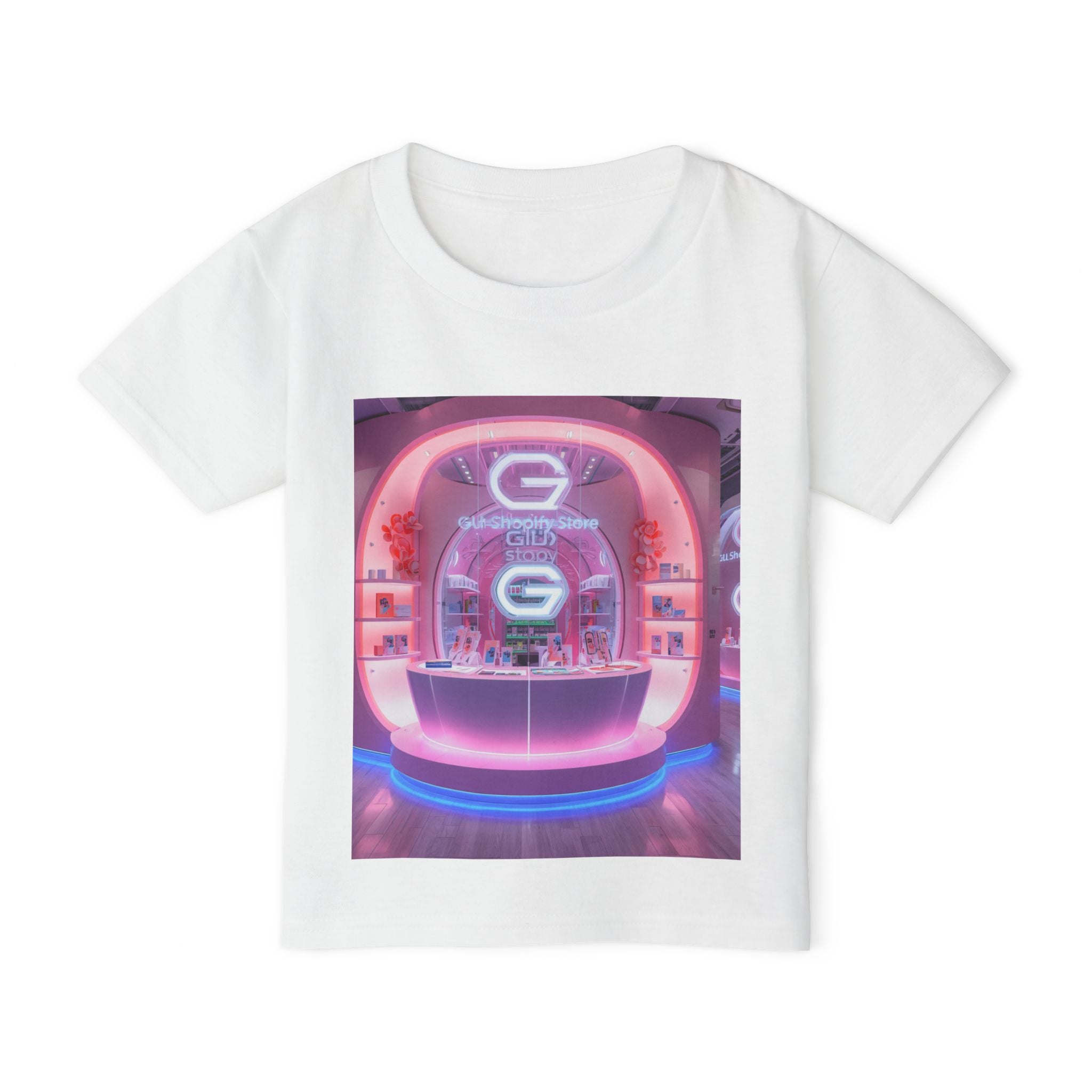 Toddler T-Shirt — Colorful Neon Shop &amp; Rainbow Shopping Bag Graphic