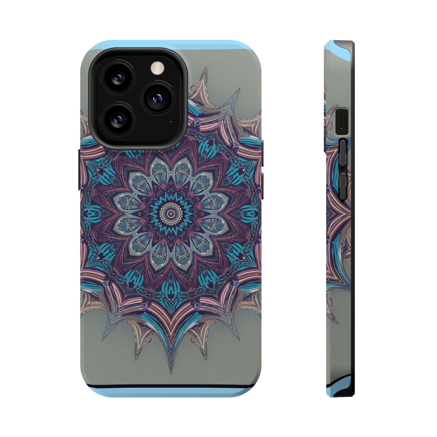 Phone Case — Blue Purple Mandala Magnetic Impact-Resistant Case