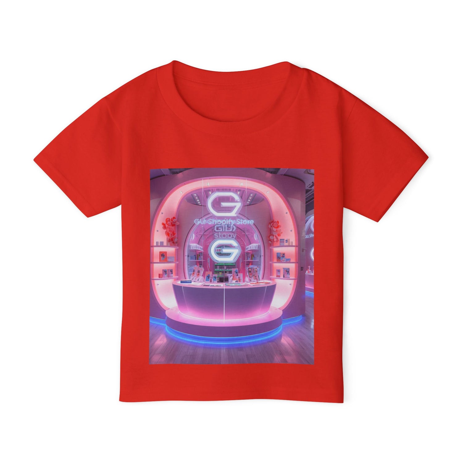 Toddler T-Shirt — Colorful Neon Shop &amp; Rainbow Shopping Bag Graphic