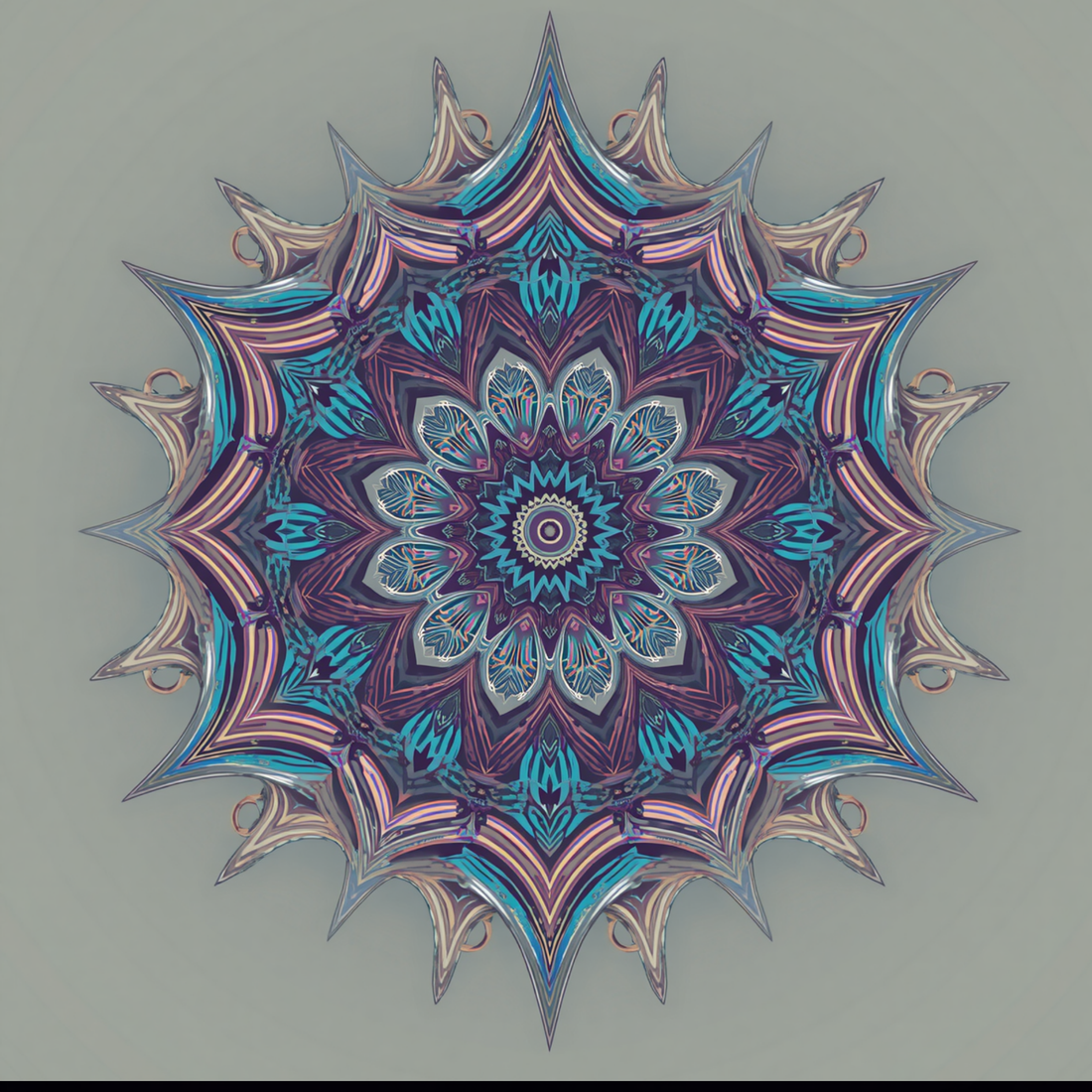 Phone Case — Blue Purple Mandala Magnetic Impact-Resistant Case