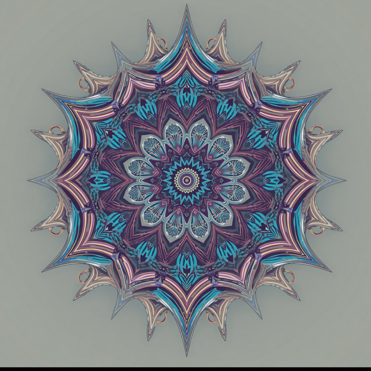 Phone Case — Blue Purple Mandala Magnetic Impact-Resistant Case