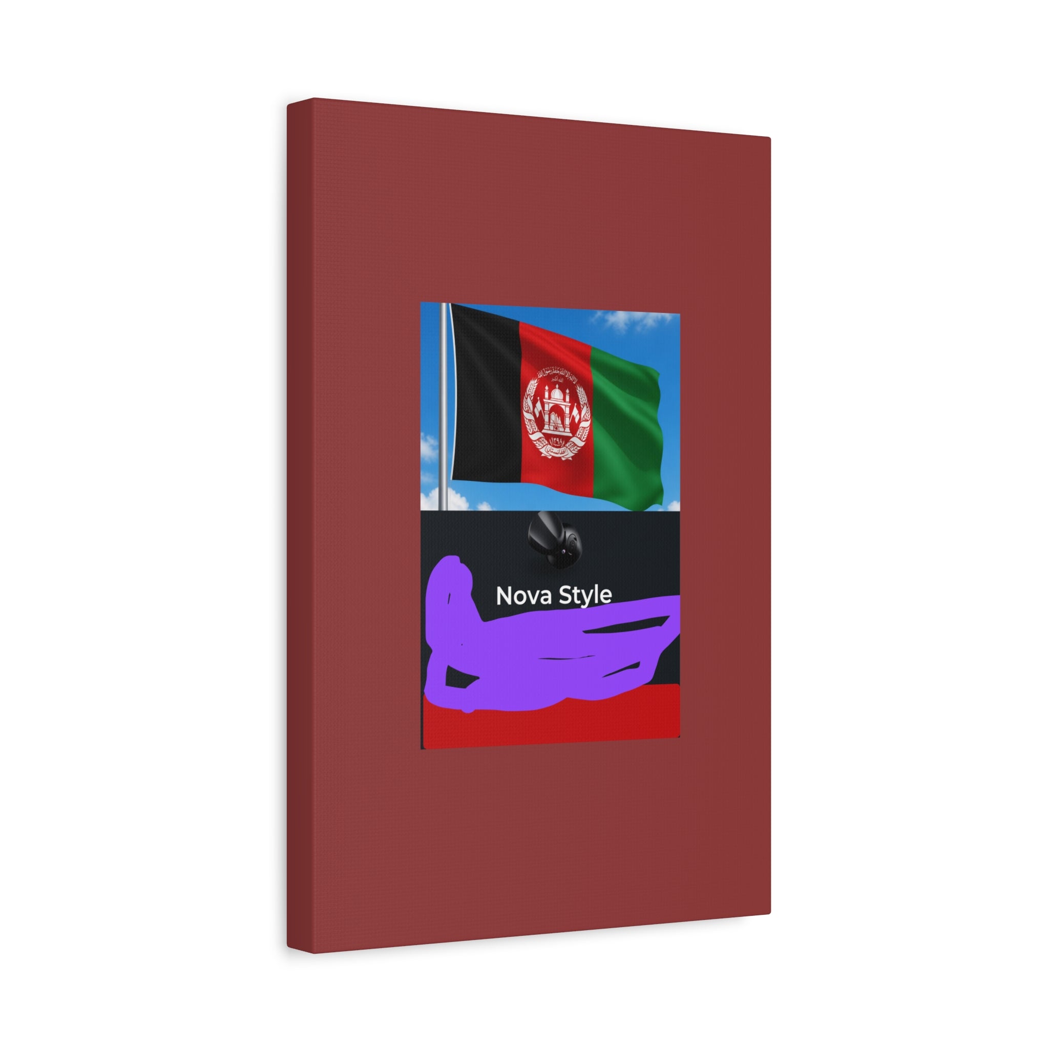 Afghan Flag Matte Canvas Print — Stretched 1.25" Wall Art