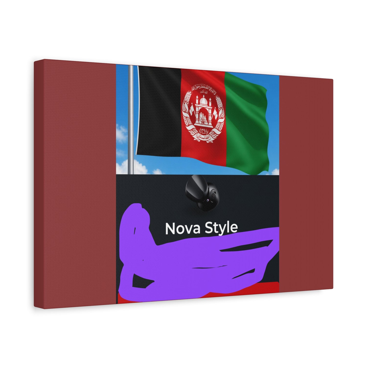 Afghan Flag Matte Canvas Print — Stretched 1.25" Wall Art