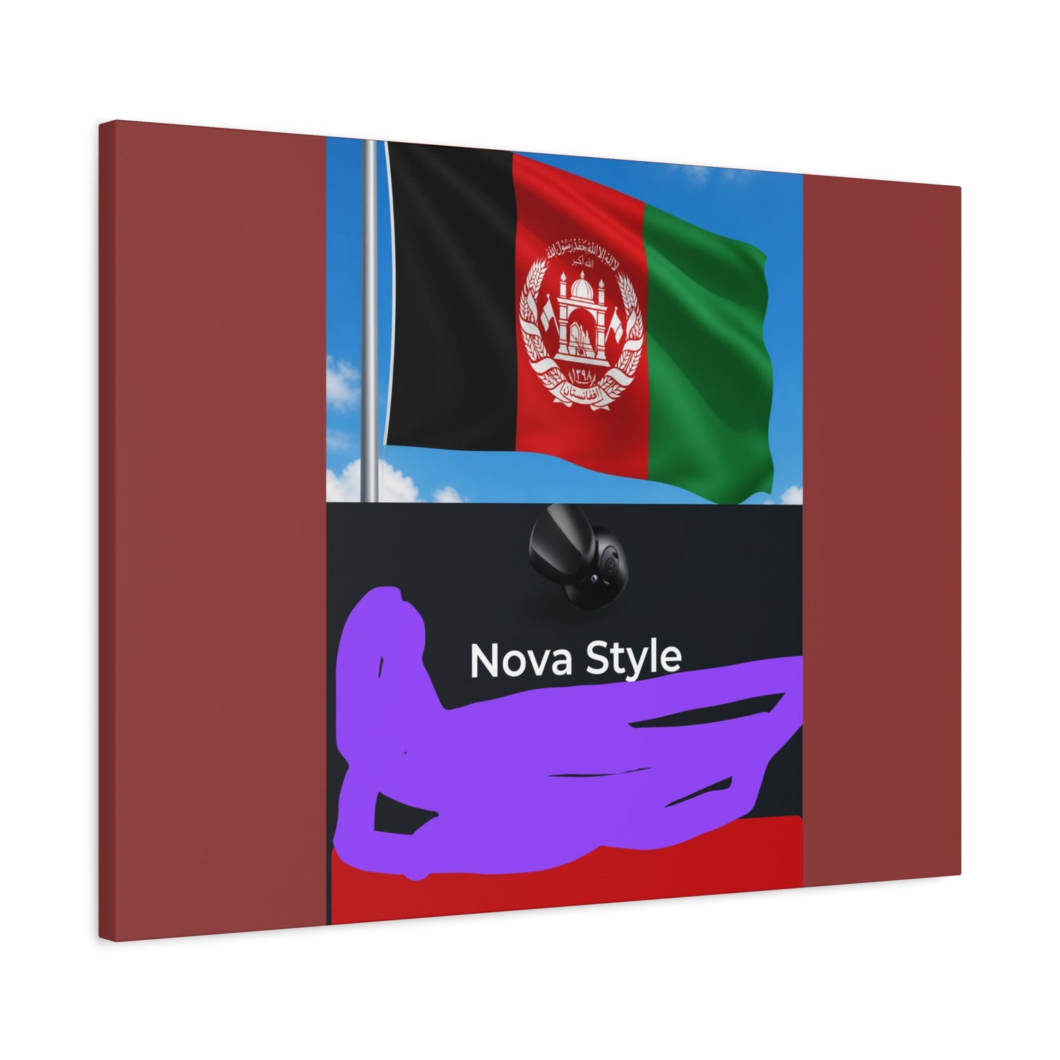 Afghan Flag Matte Canvas Print — Stretched 1.25" Wall Art
